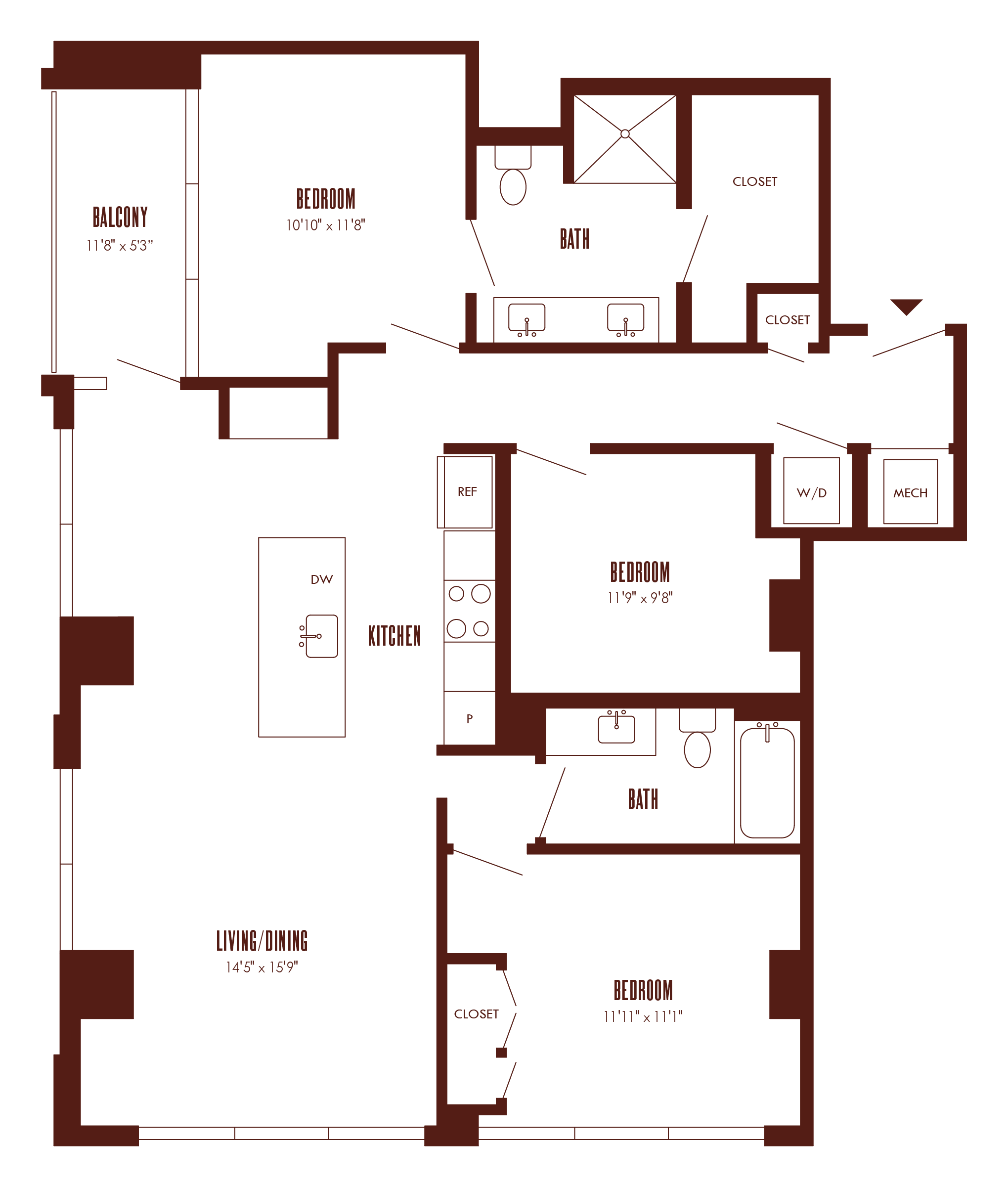 Floor Plan Image of Apartment Apt 13A