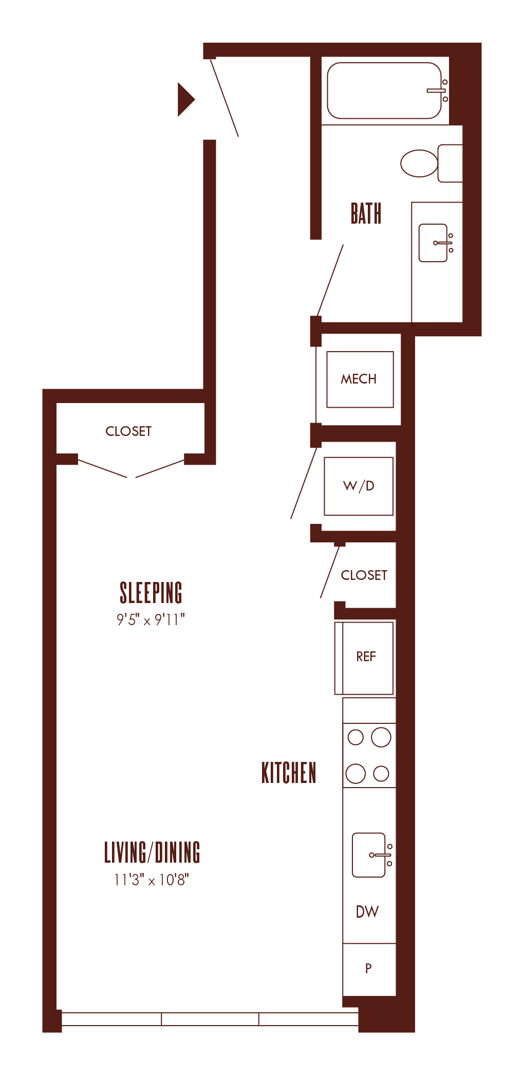 Floor Plan Image of Apartment Apt 26B