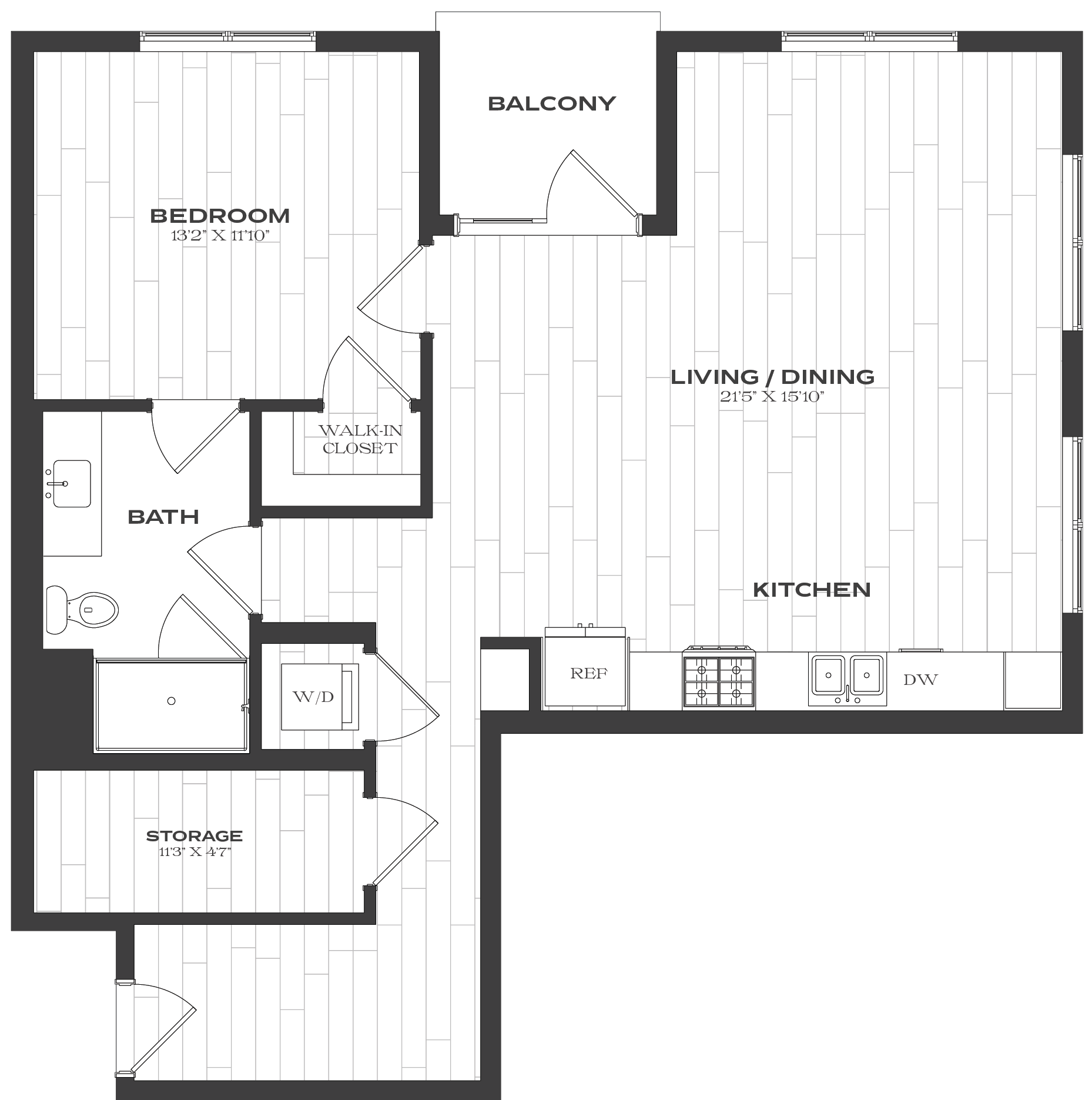 Floor Plan image of 1 Bed/1 Bath-A11