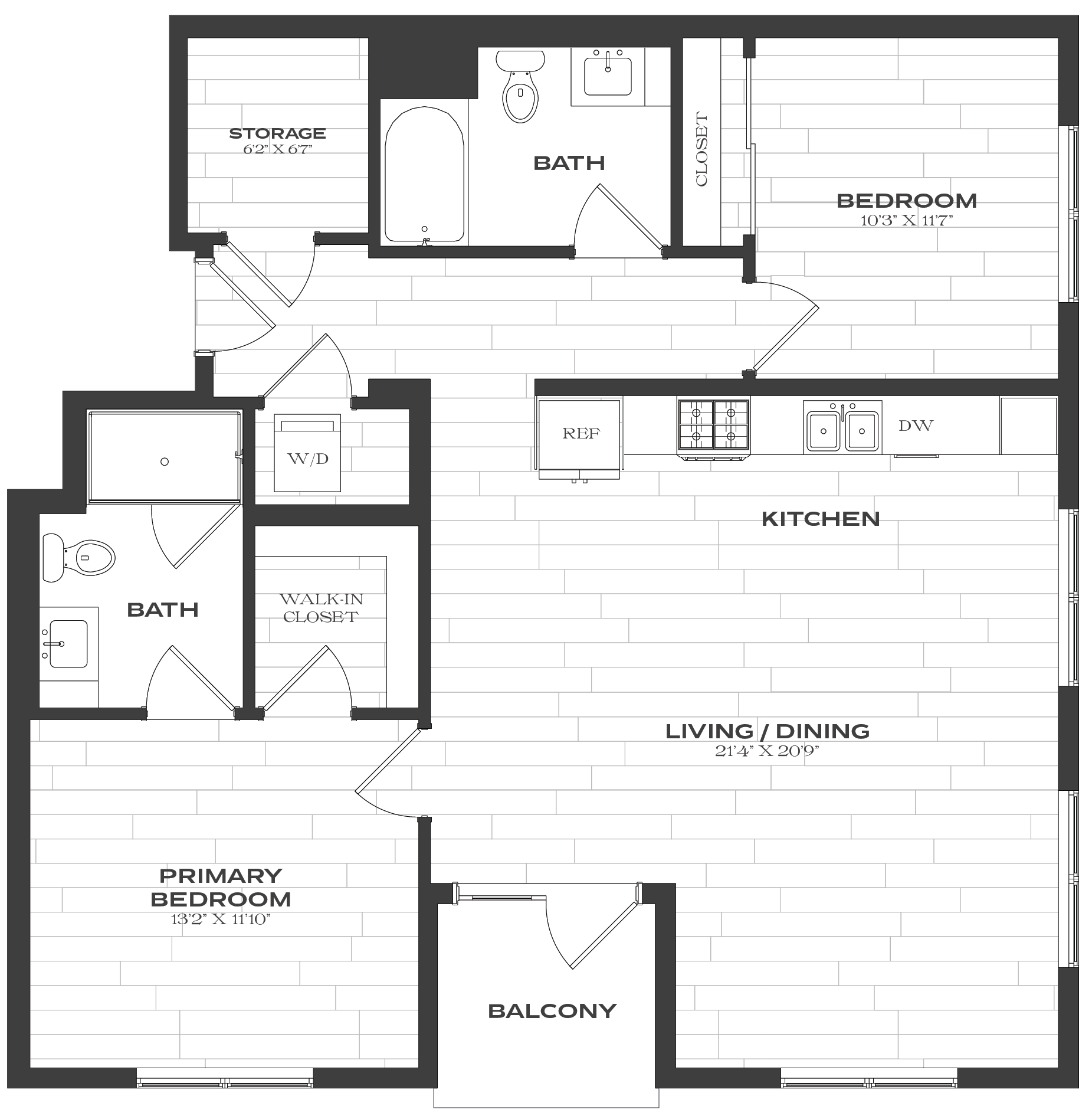 Floor Plan image of 2 Bed/2 Bath-B4a