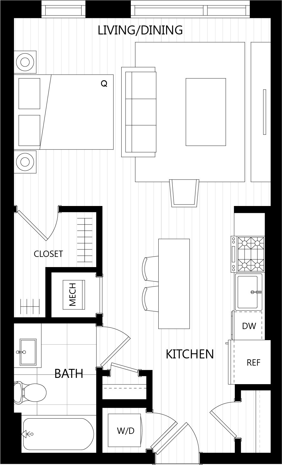 Floor plan of a Residences at Mazza luxury apartment in DC