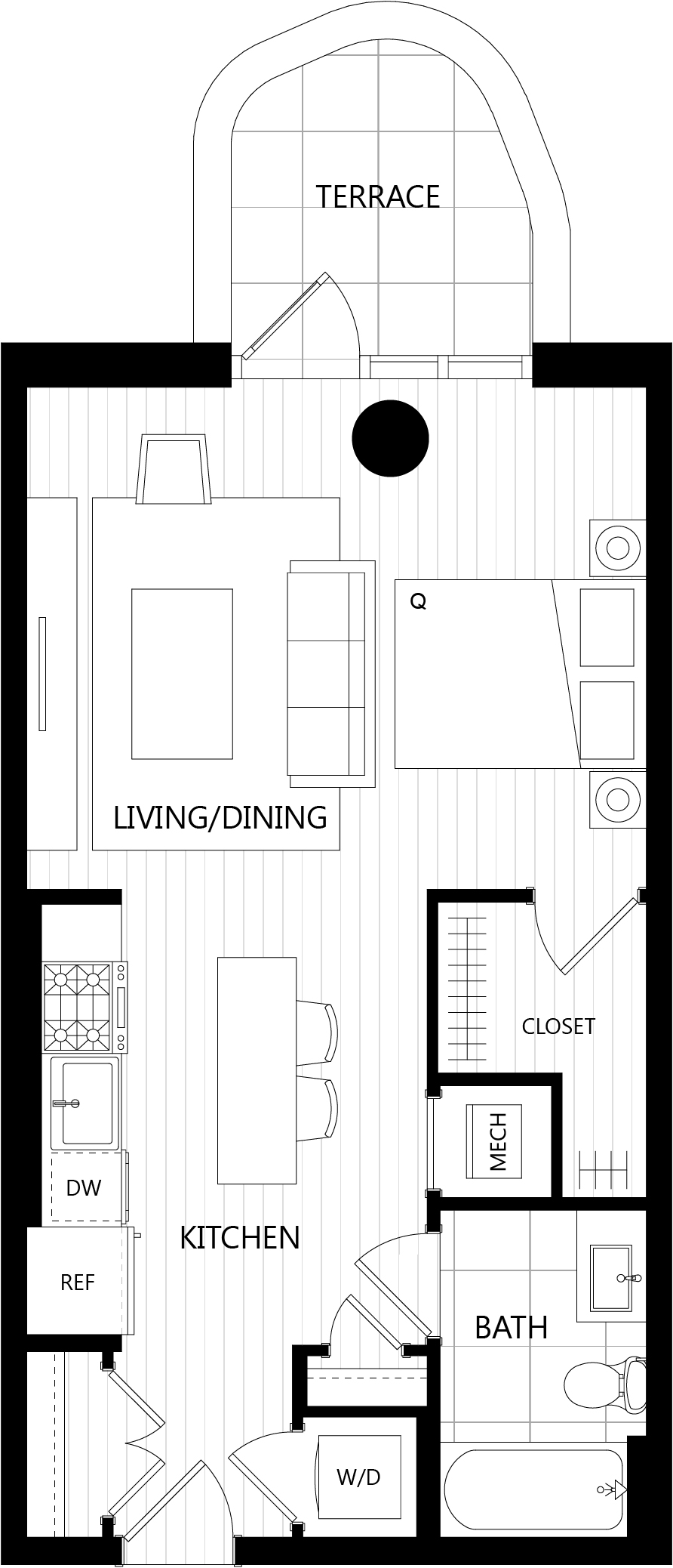 Floor plan of a Residences at Mazza luxury apartment in DC