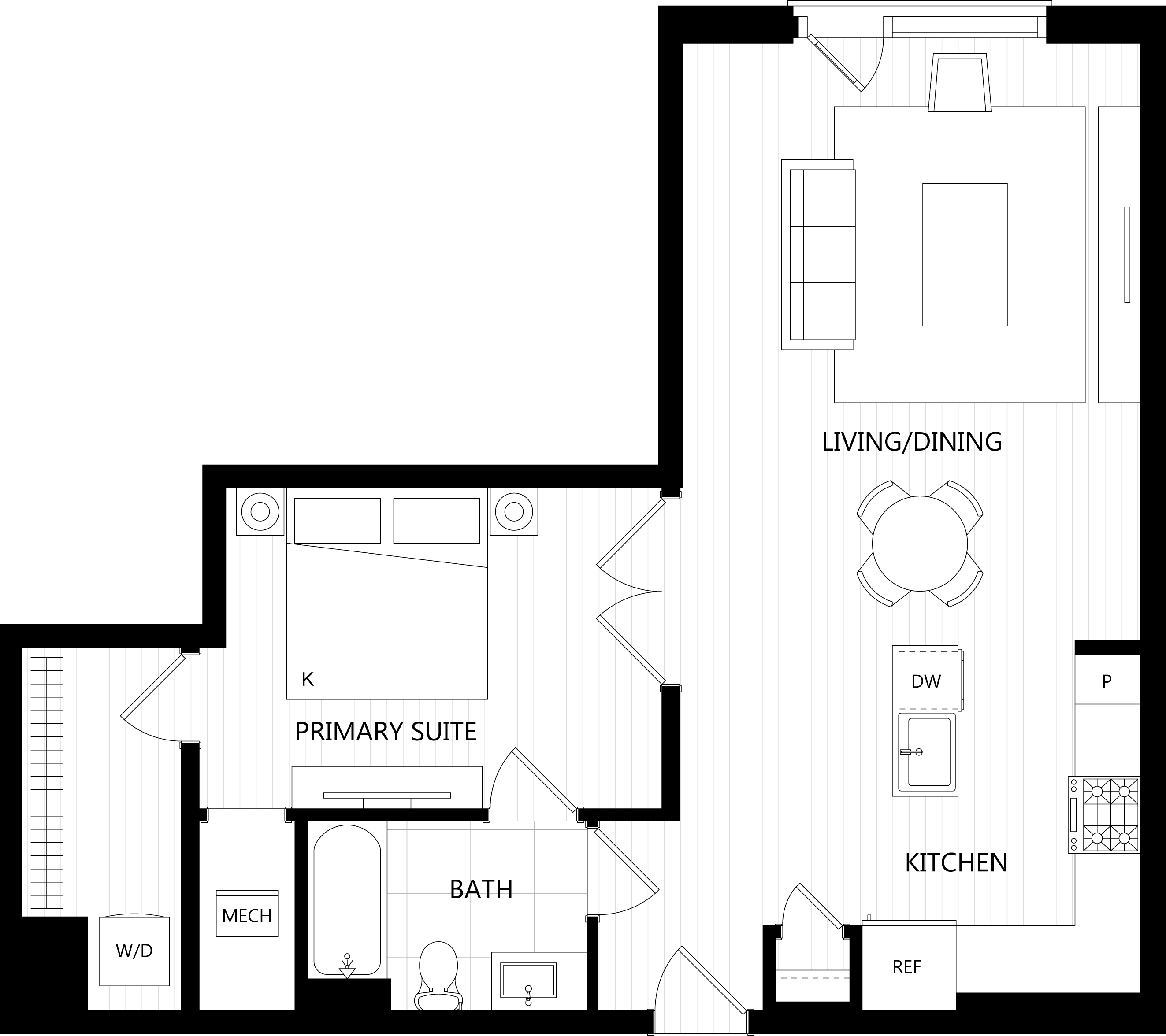 3D floor plan image for apartment 551 at Randolph Perimeter