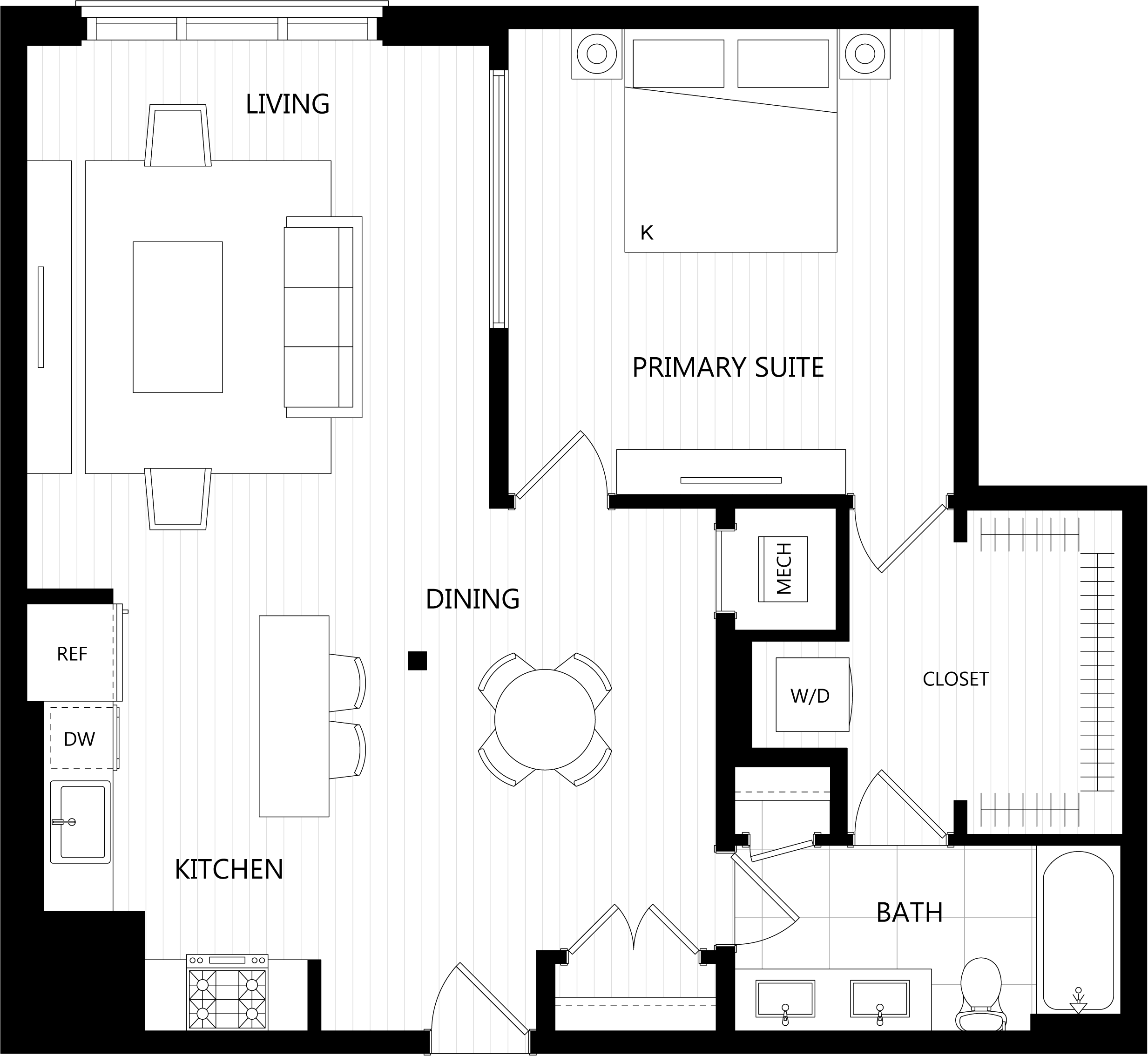 3D floor plan image for apartment 350 at Randolph Perimeter
