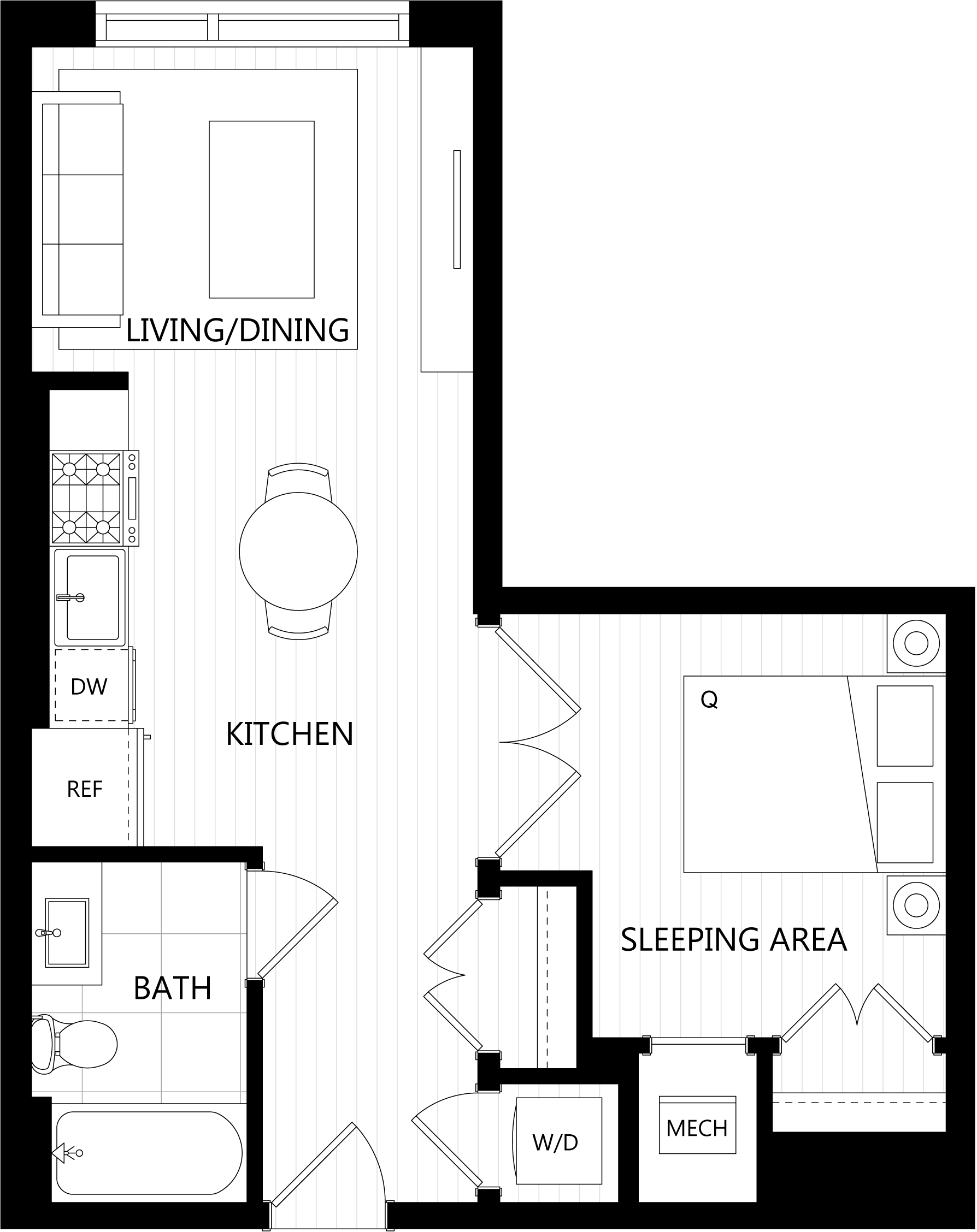 3D floor plan image for apartment 448 at Randolph Perimeter