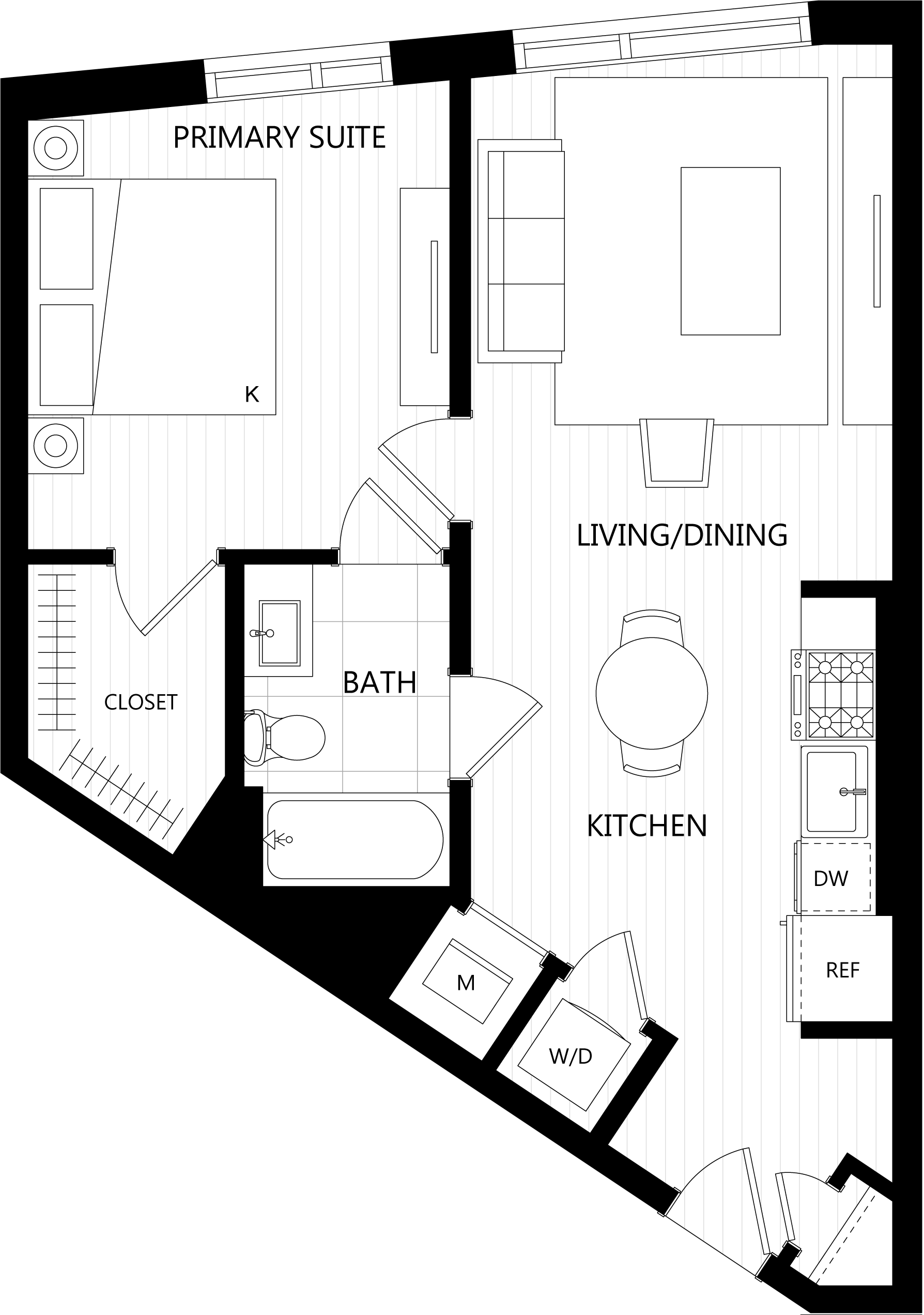 3D floor plan image for apartment 520 at Randolph Perimeter