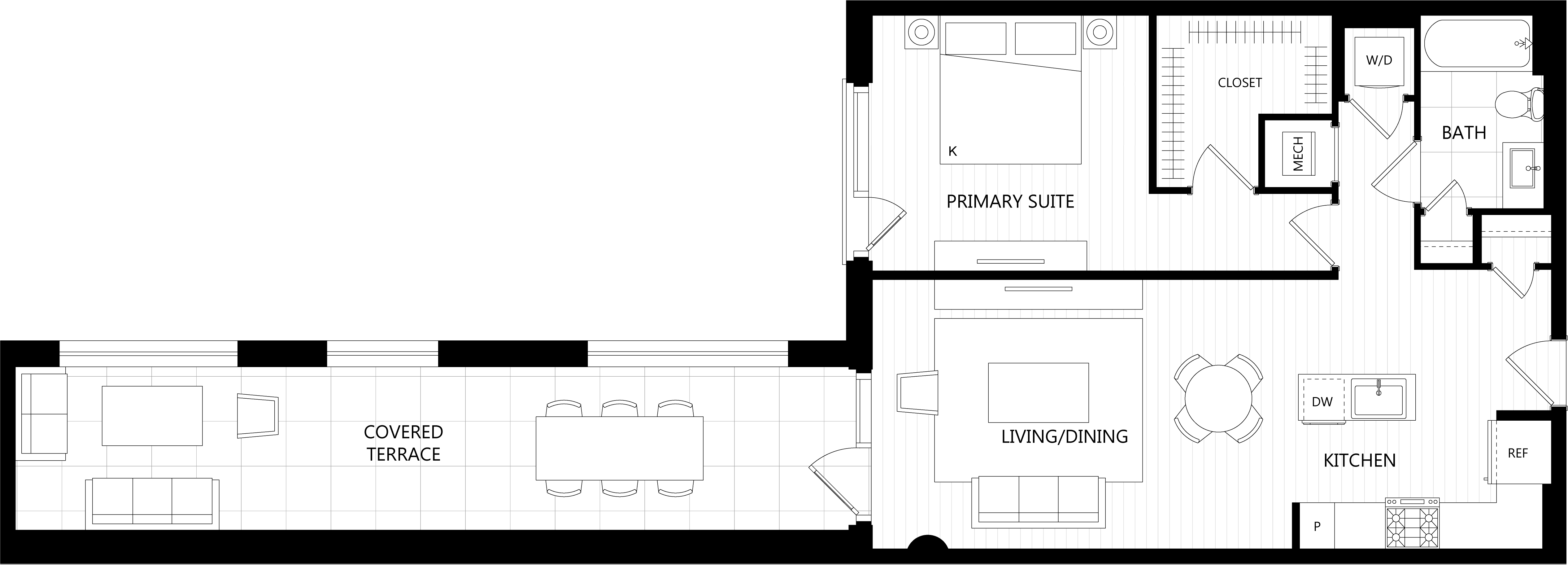 3D floor plan image for apartment 251 at Randolph Perimeter