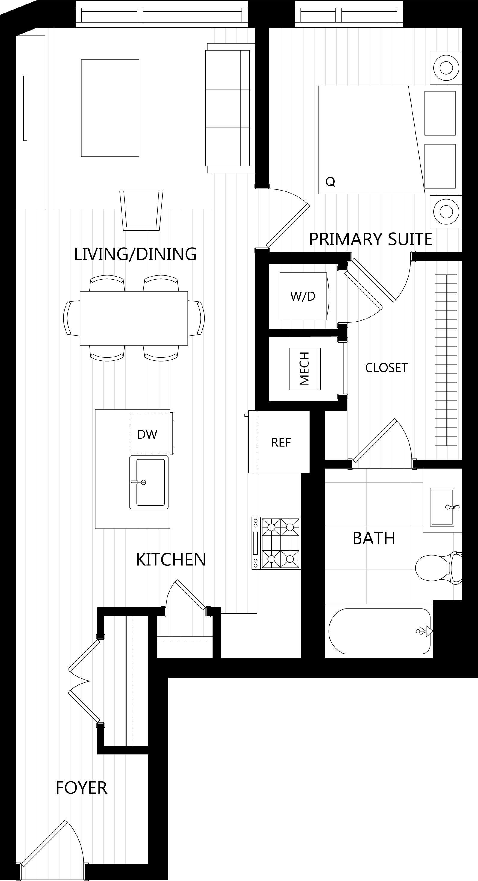 3D floor plan image for apartment 655 at Randolph Perimeter