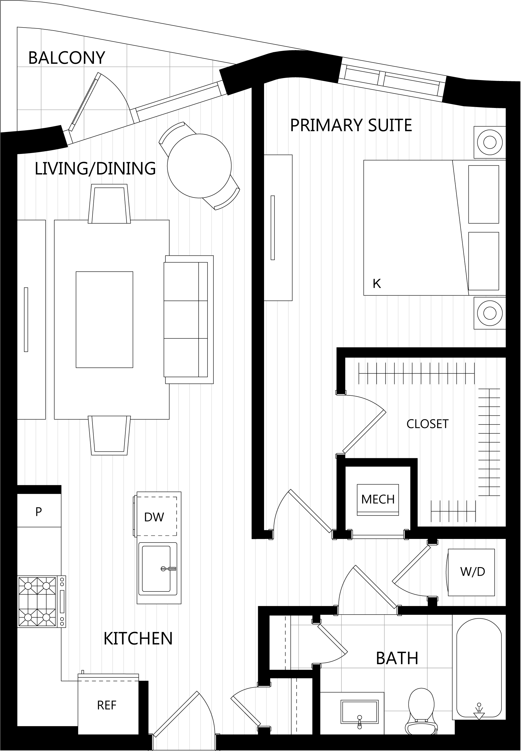3D floor plan image for apartment 515 at Randolph Perimeter