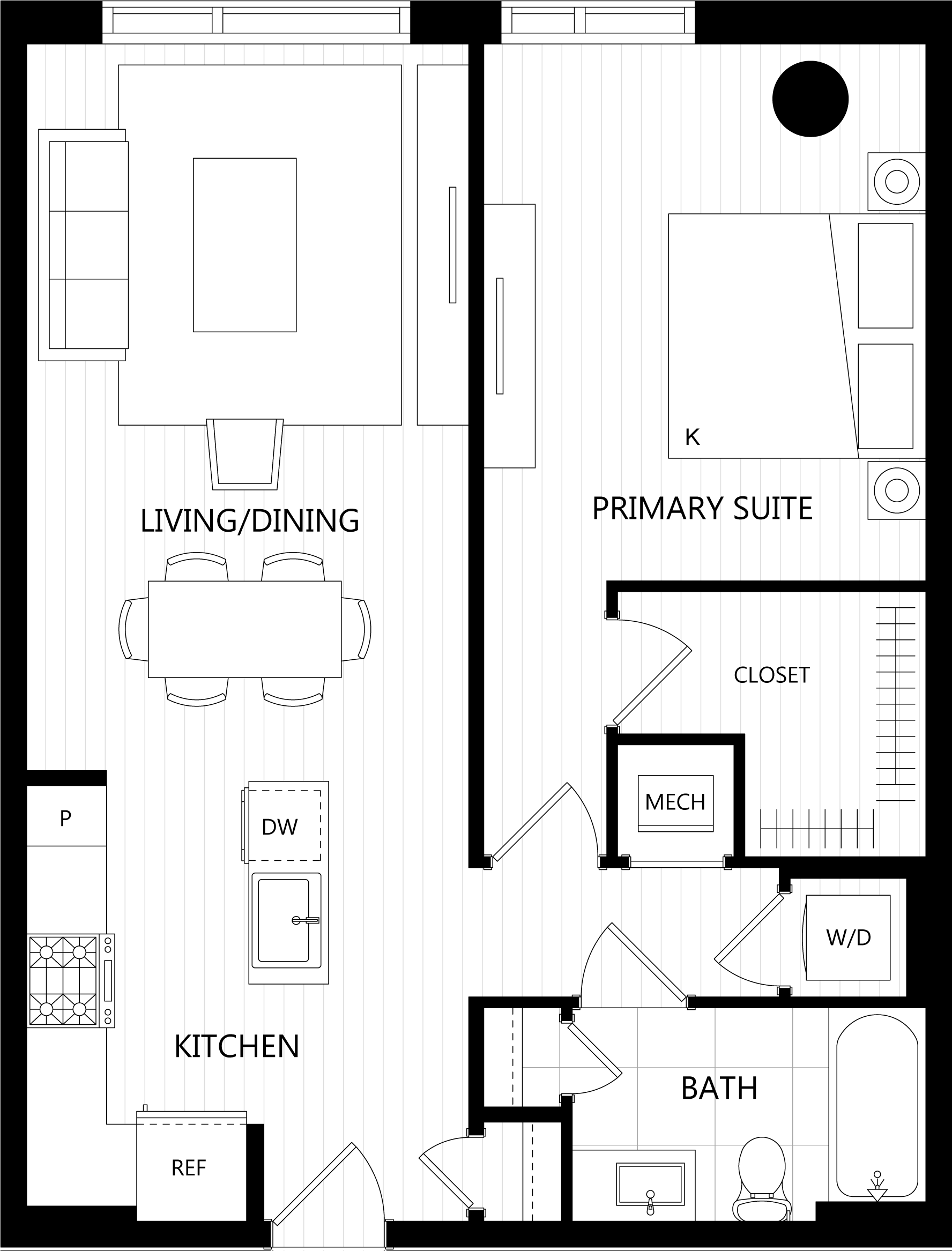 3D floor plan image for apartment 152 at Randolph Perimeter