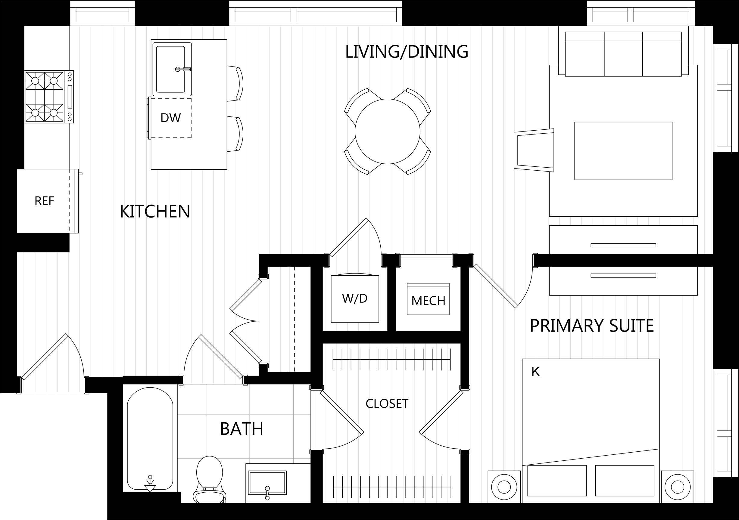 3D floor plan image for apartment 440 at Randolph Perimeter