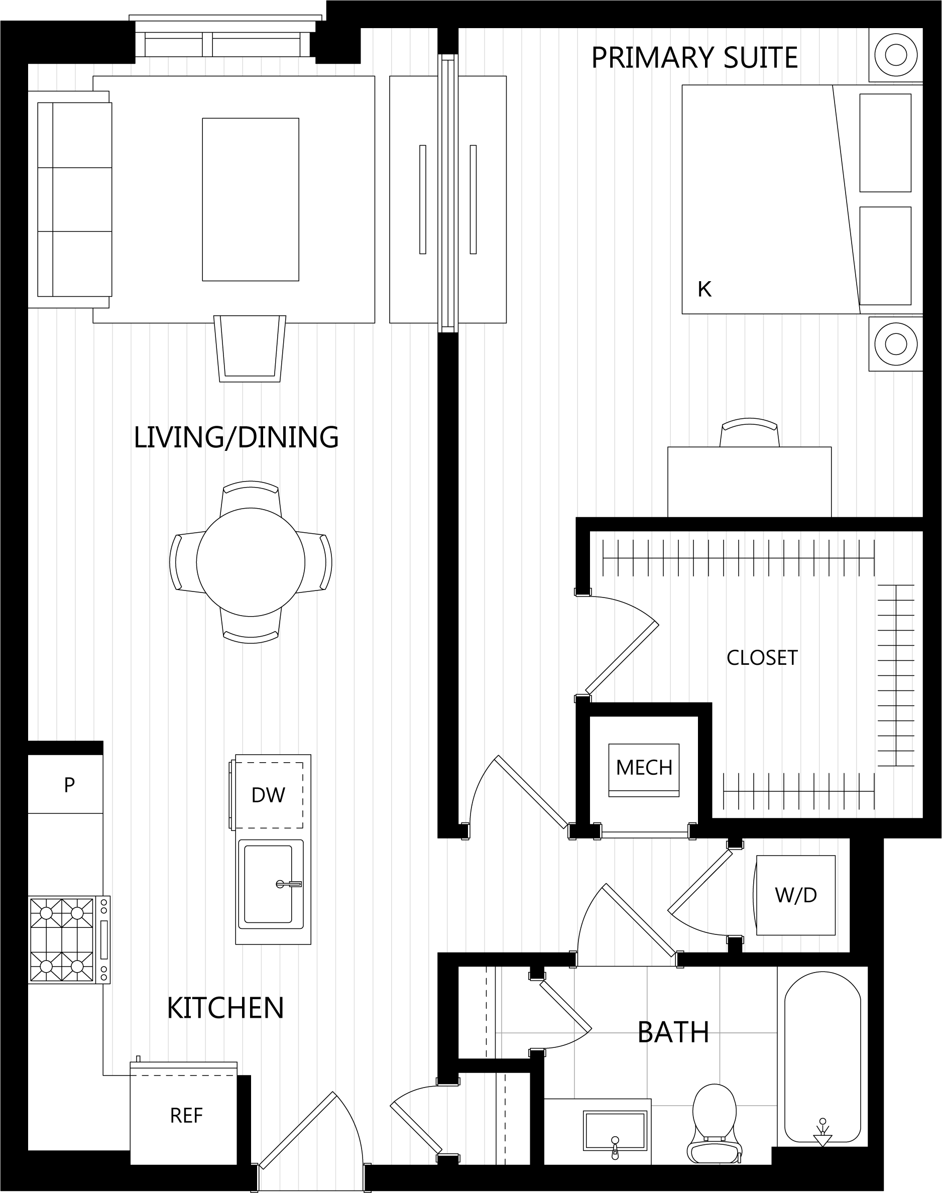 3D floor plan image for apartment 561 at Randolph Perimeter
