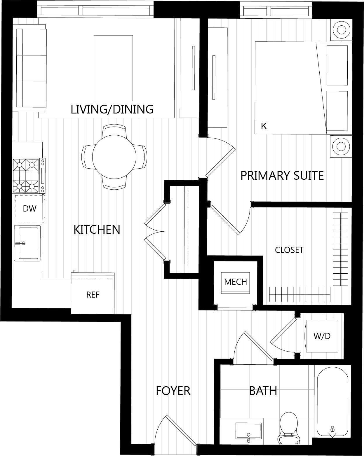 Floor plan of a Residences at Mazza luxury apartment in DC