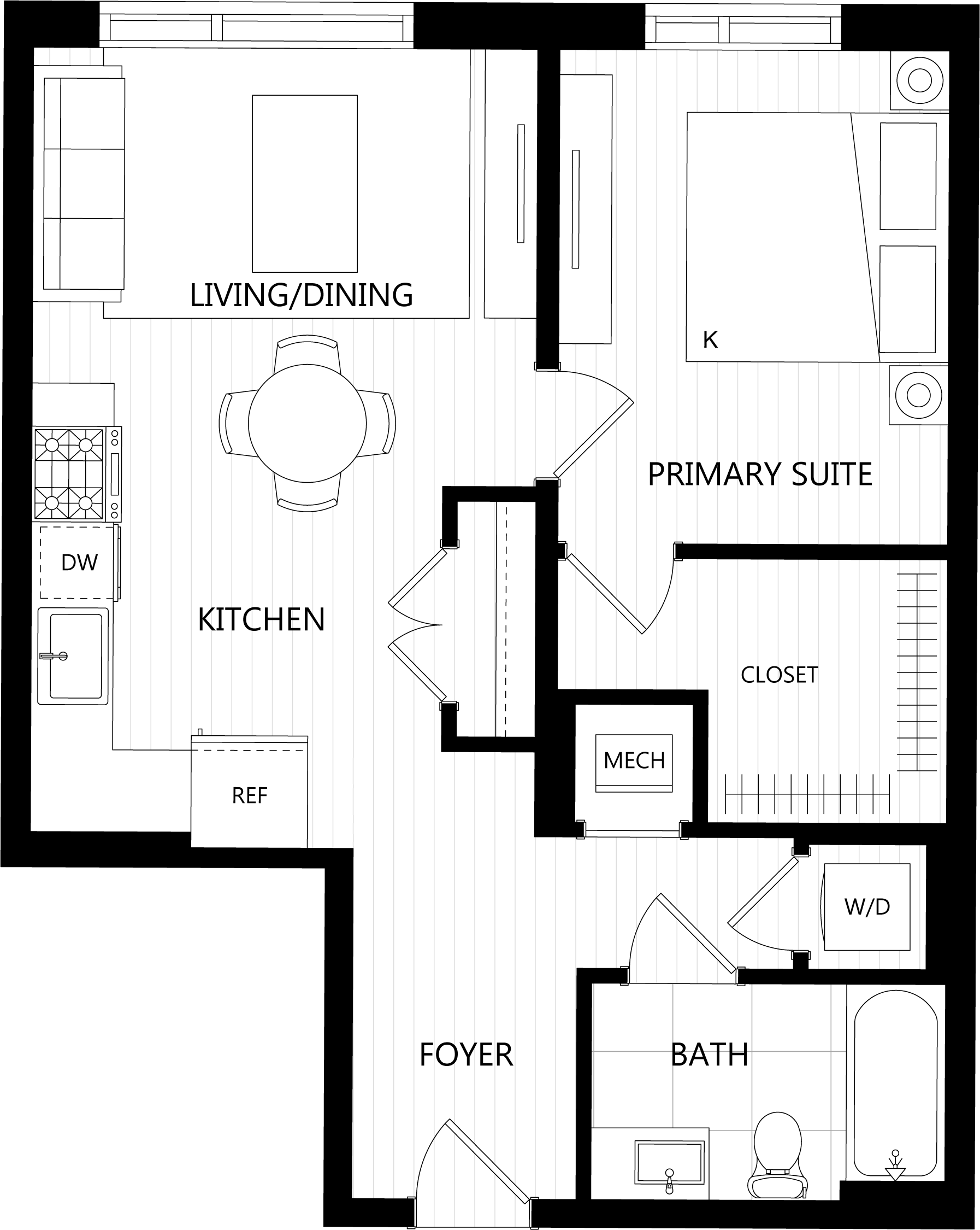 3D floor plan image for apartment 342 at Randolph Perimeter