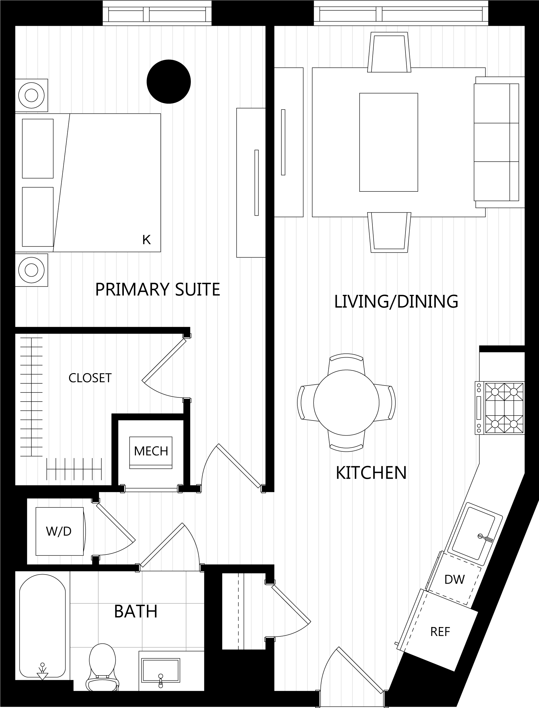3D floor plan image for apartment 153 at Randolph Perimeter