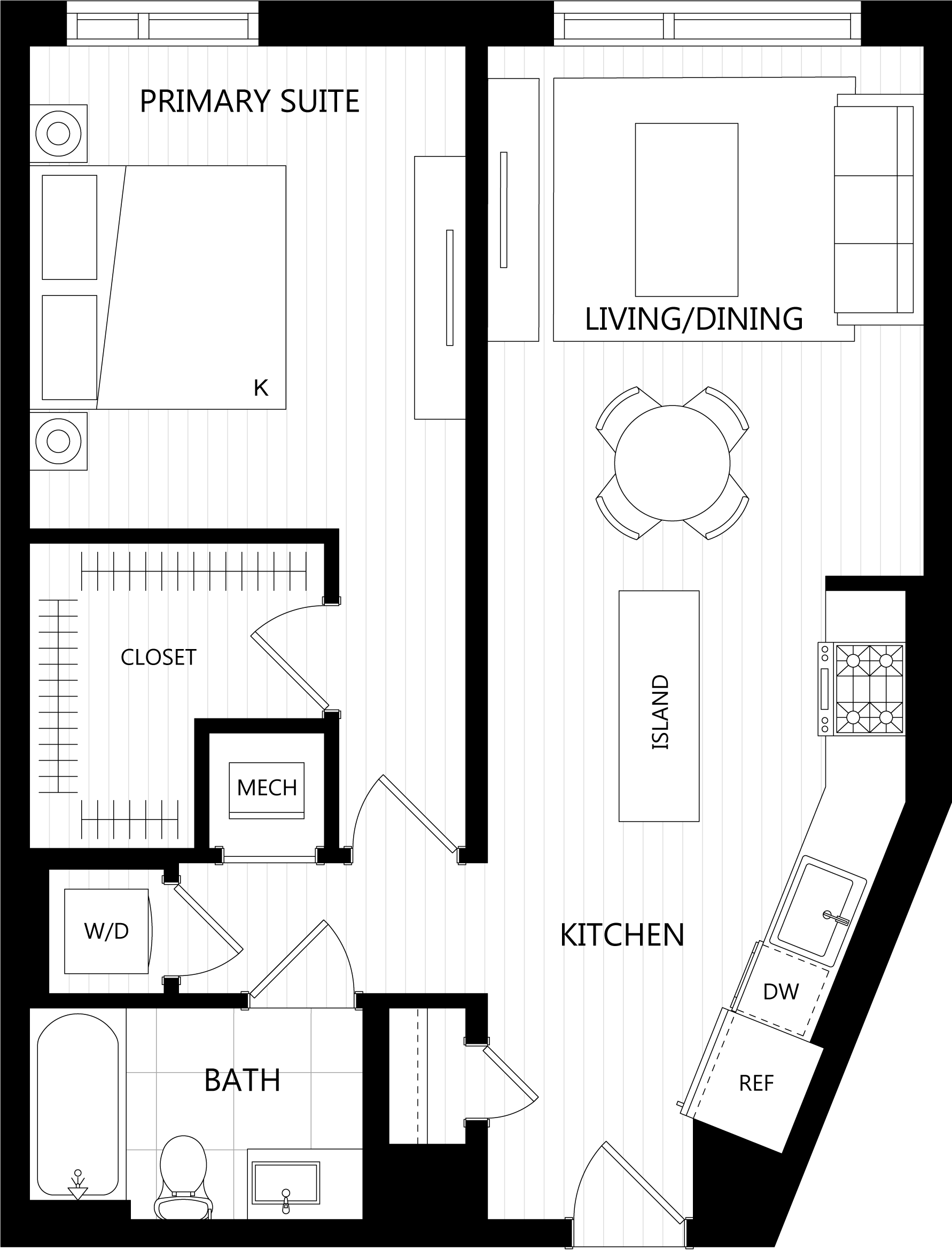 3D floor plan image for apartment 453 at Randolph Perimeter