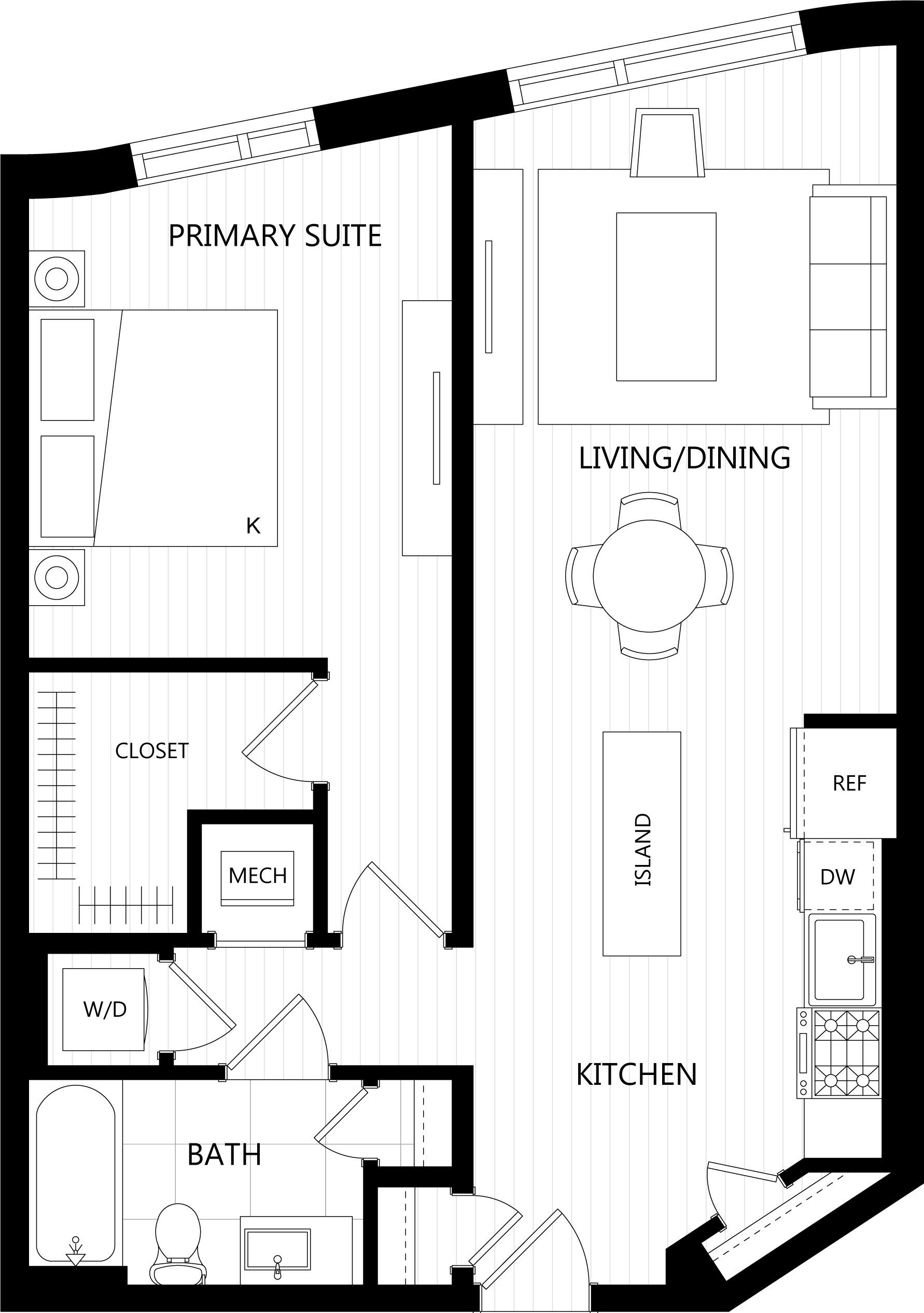 3D floor plan image for apartment 318 at Randolph Perimeter