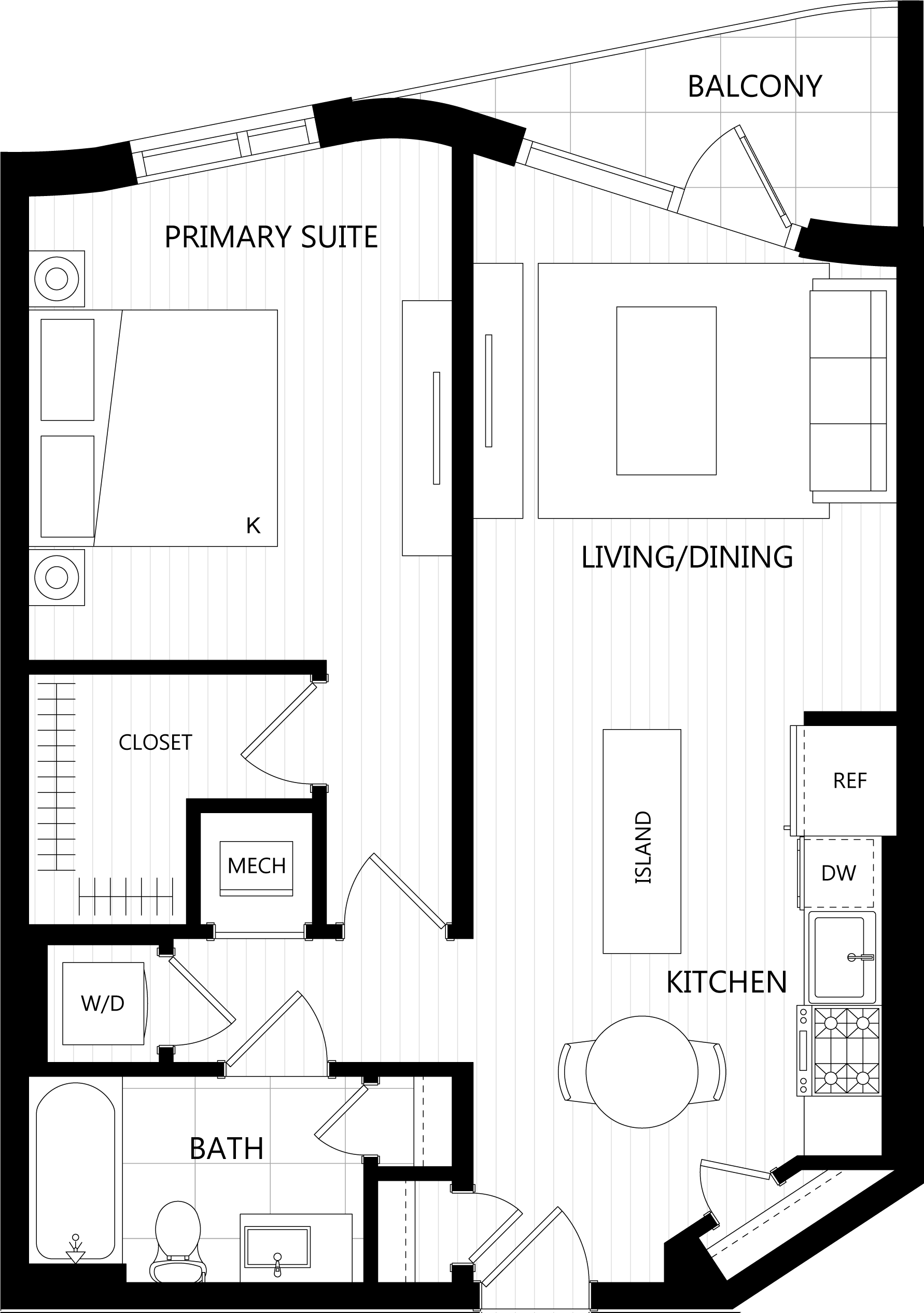 3D floor plan image for apartment 518 at Randolph Perimeter