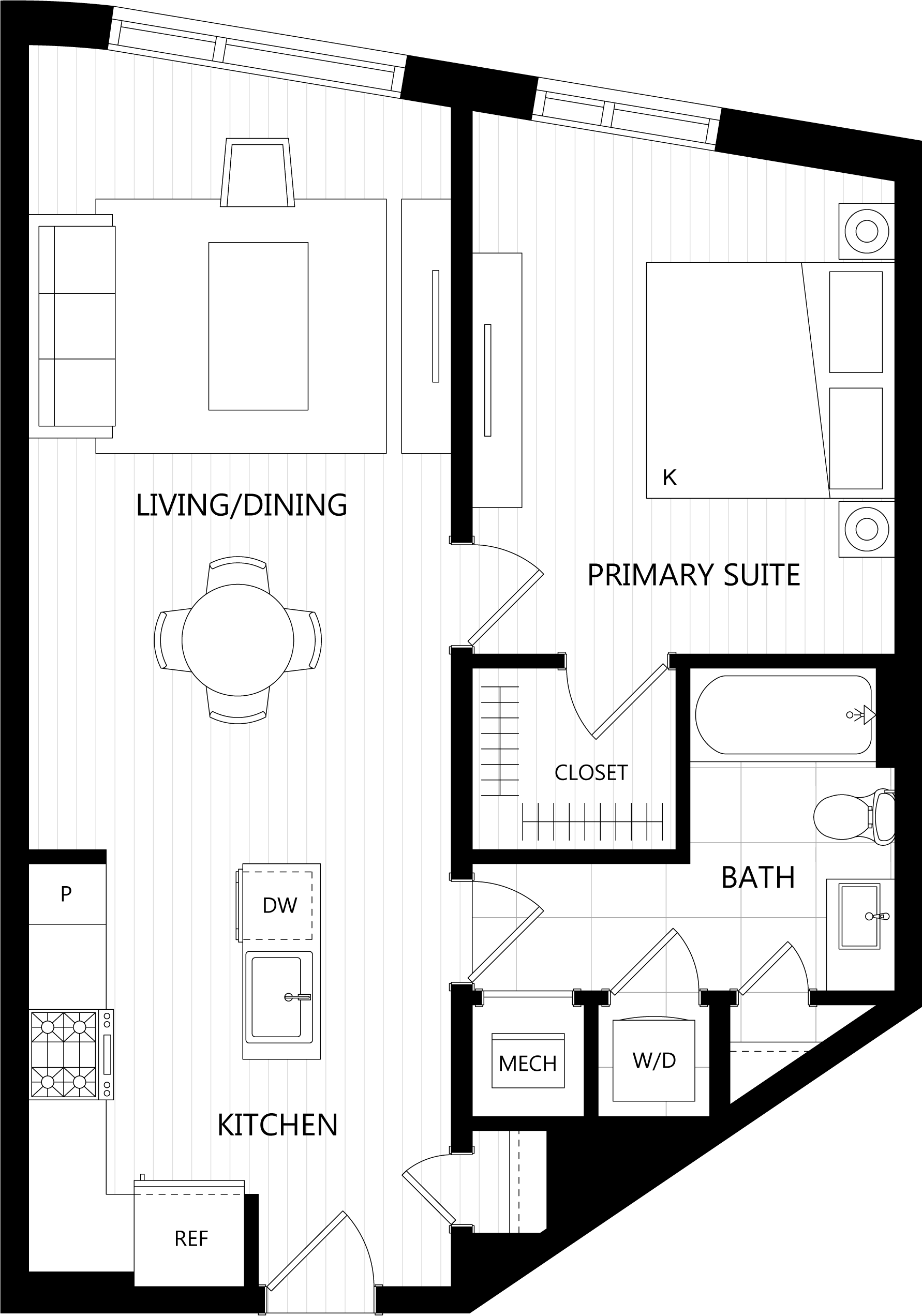 3D floor plan image for apartment 632 at Randolph Perimeter