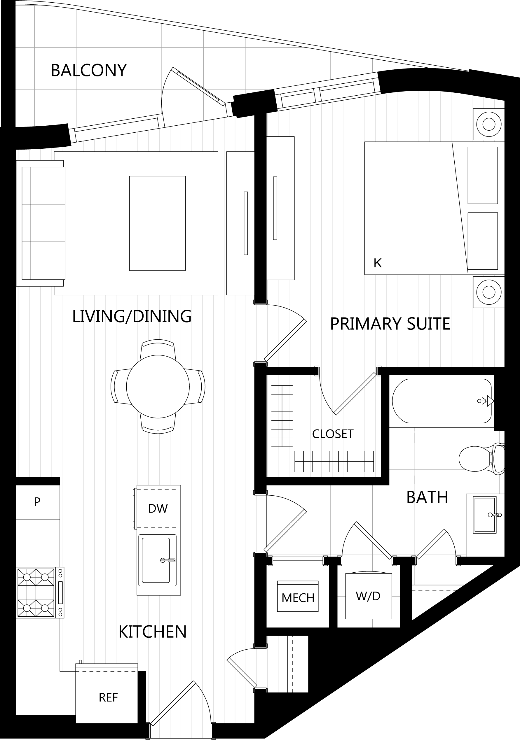 3D floor plan image for apartment 532 at Randolph Perimeter