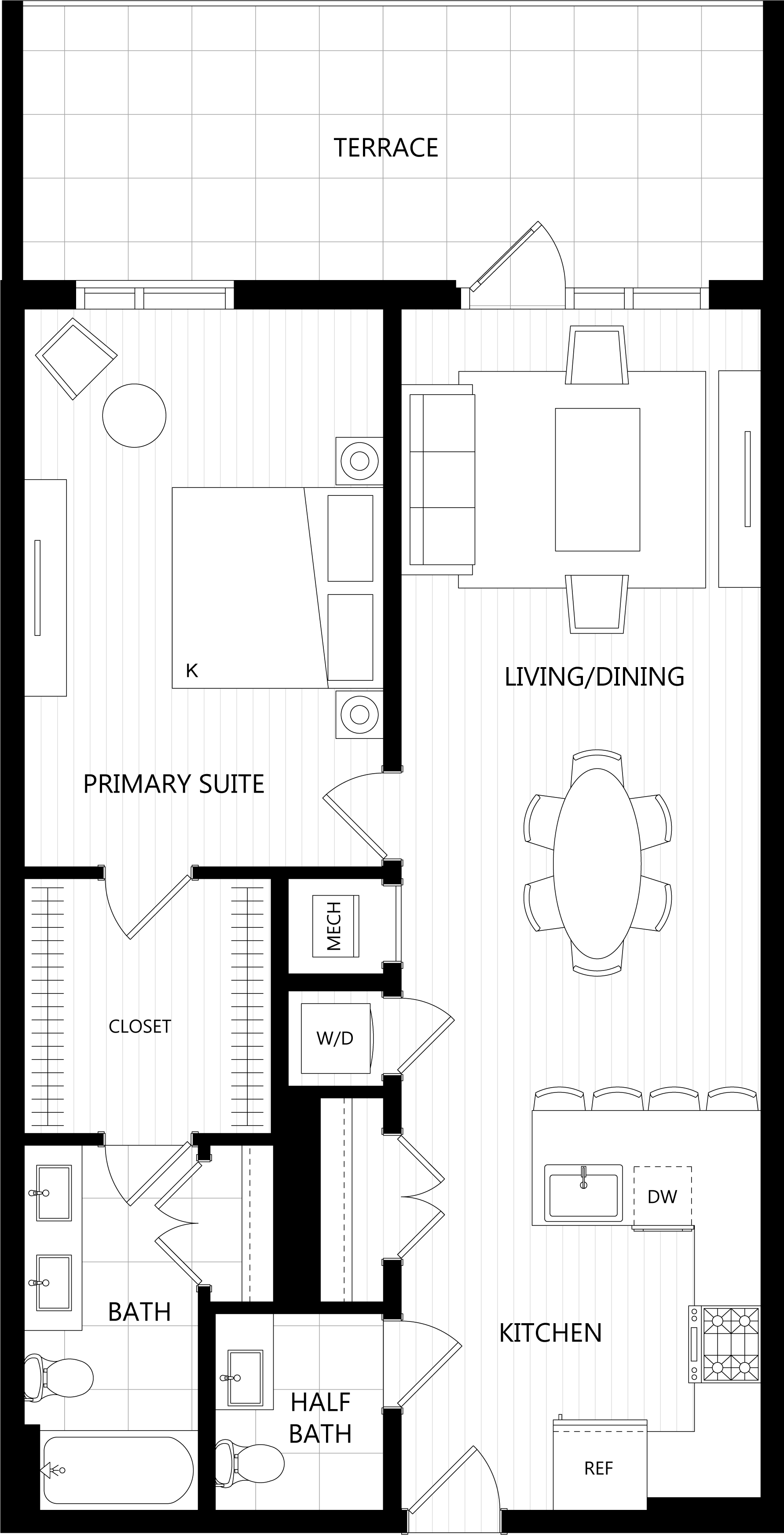 3D floor plan image for apartment PH27 at Randolph Perimeter