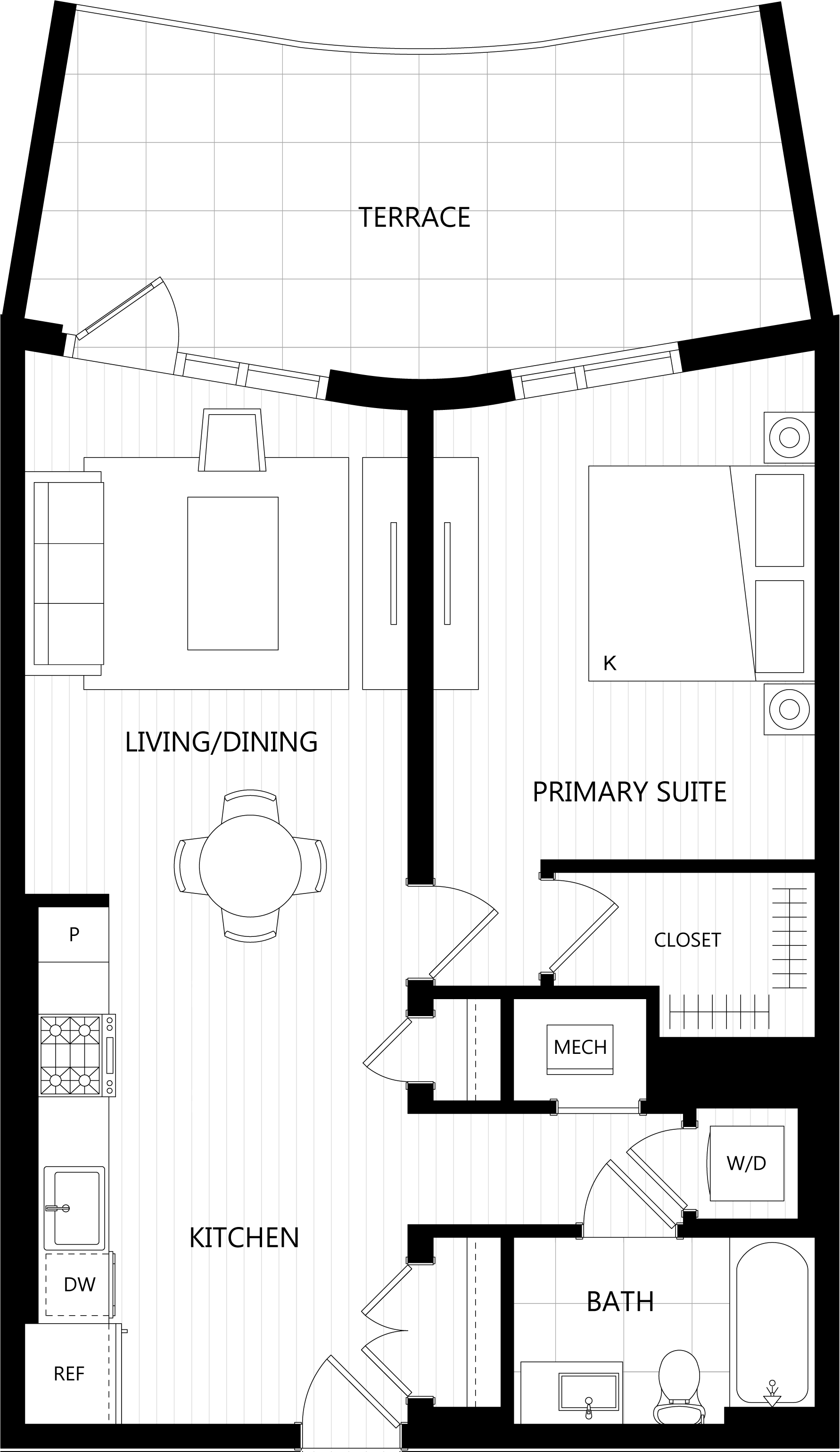 3D floor plan image for apartment PH2 at Randolph Perimeter