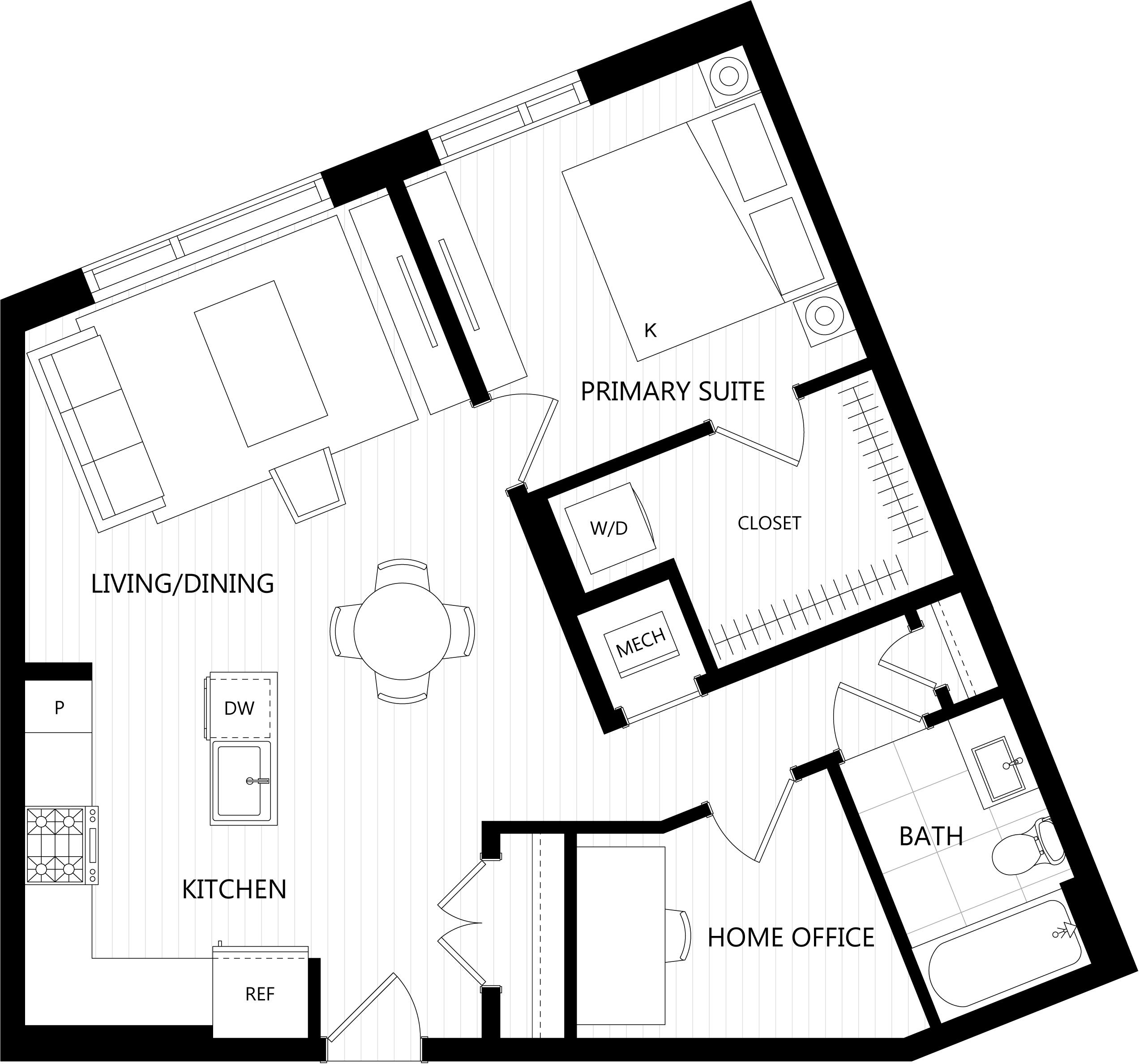 3D floor plan image for apartment 358 at Randolph Perimeter
