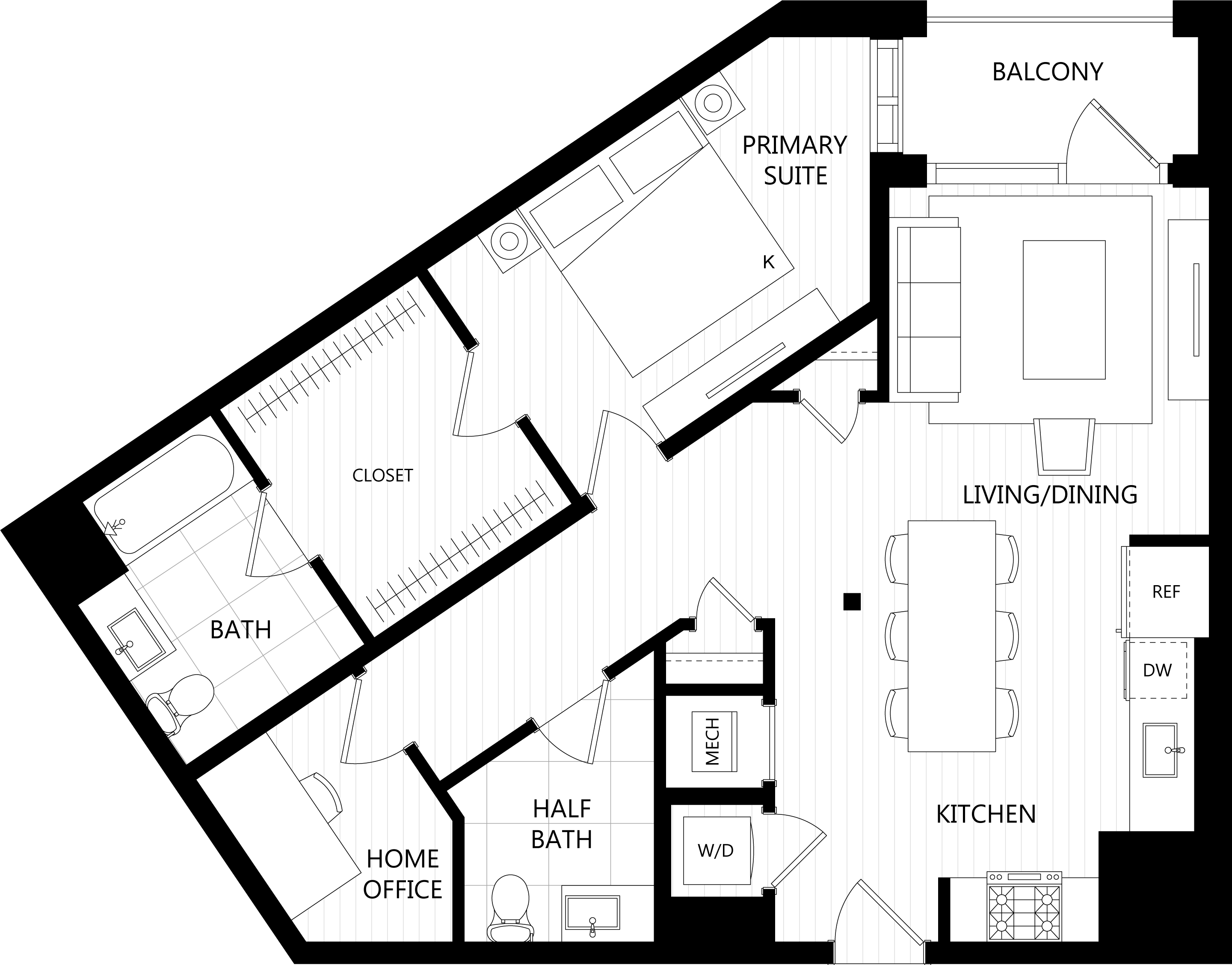 3D floor plan image for apartment 347 at Randolph Perimeter