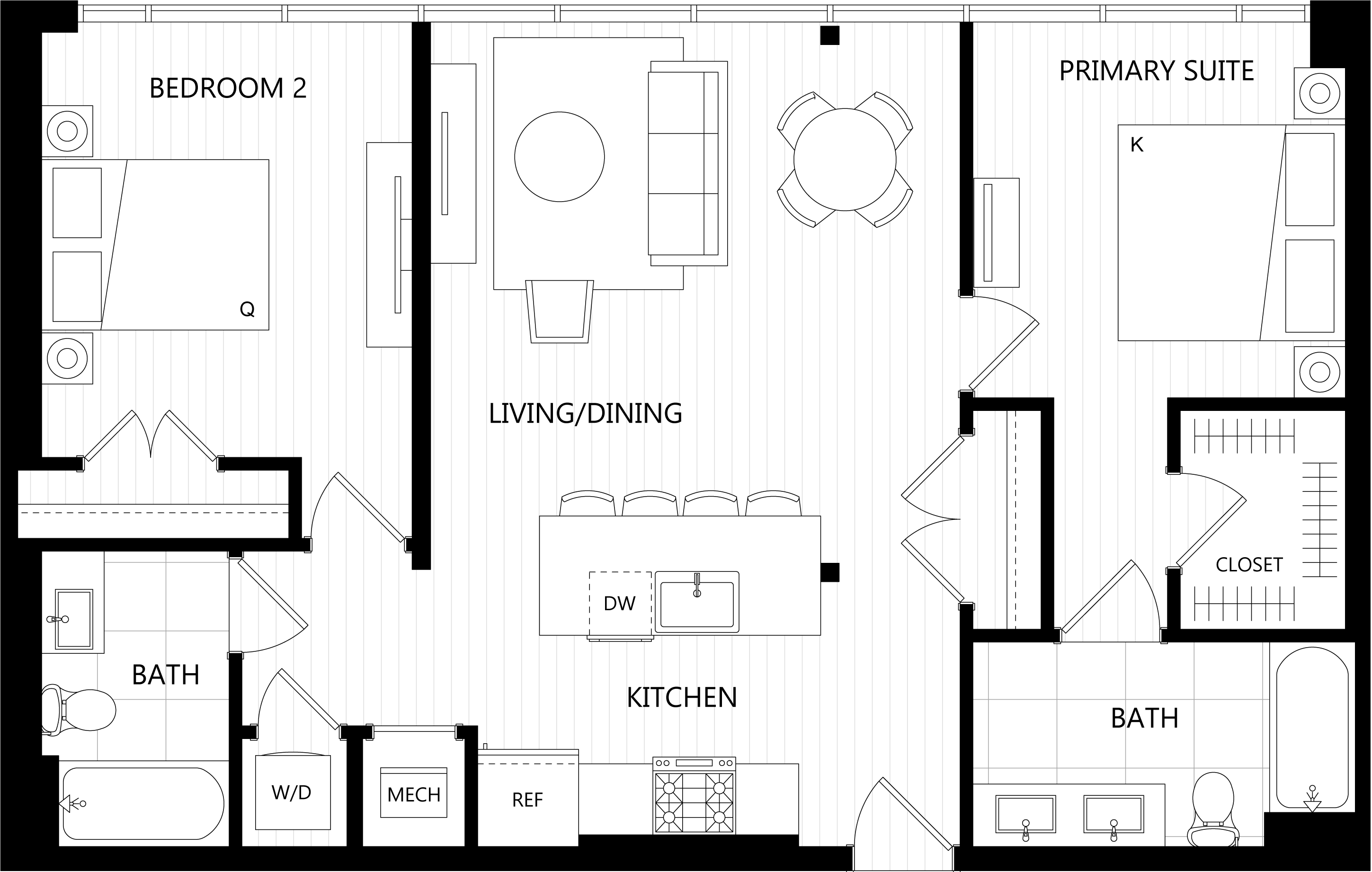 3D floor plan image for apartment 562 at Randolph Perimeter