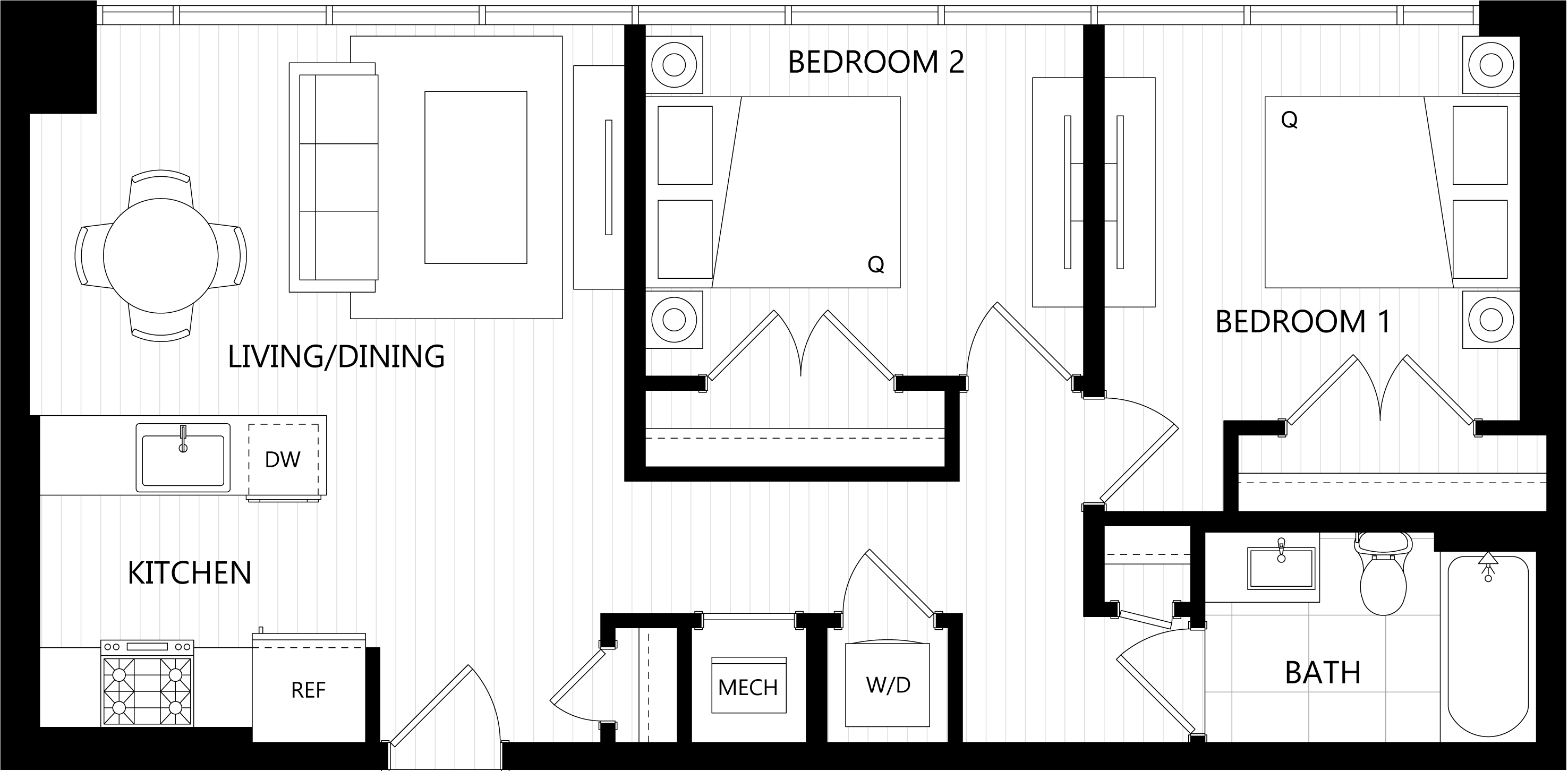 3D floor plan image for apartment 526 at Randolph Perimeter