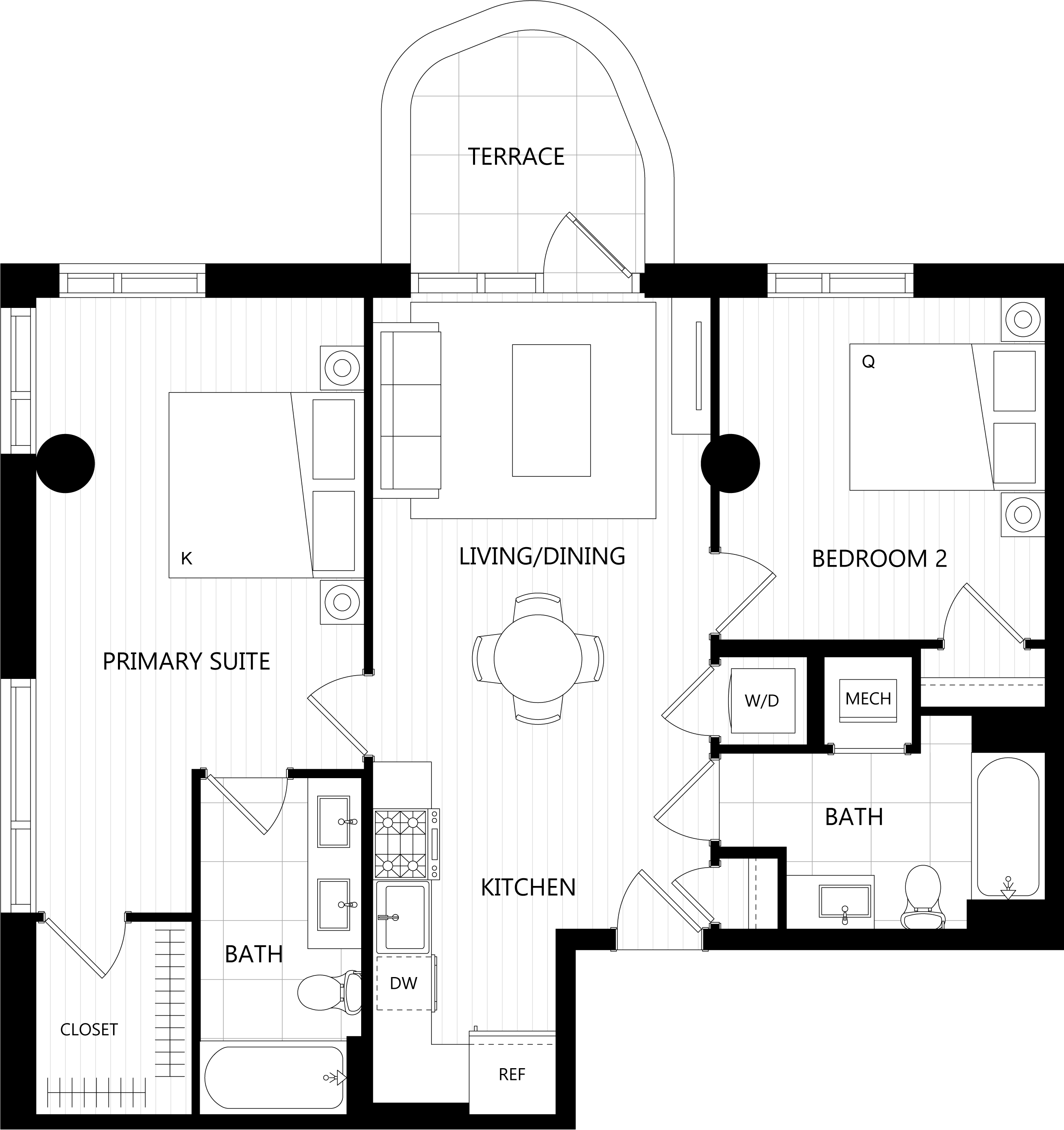 3D floor plan image for apartment 157 at Randolph Perimeter