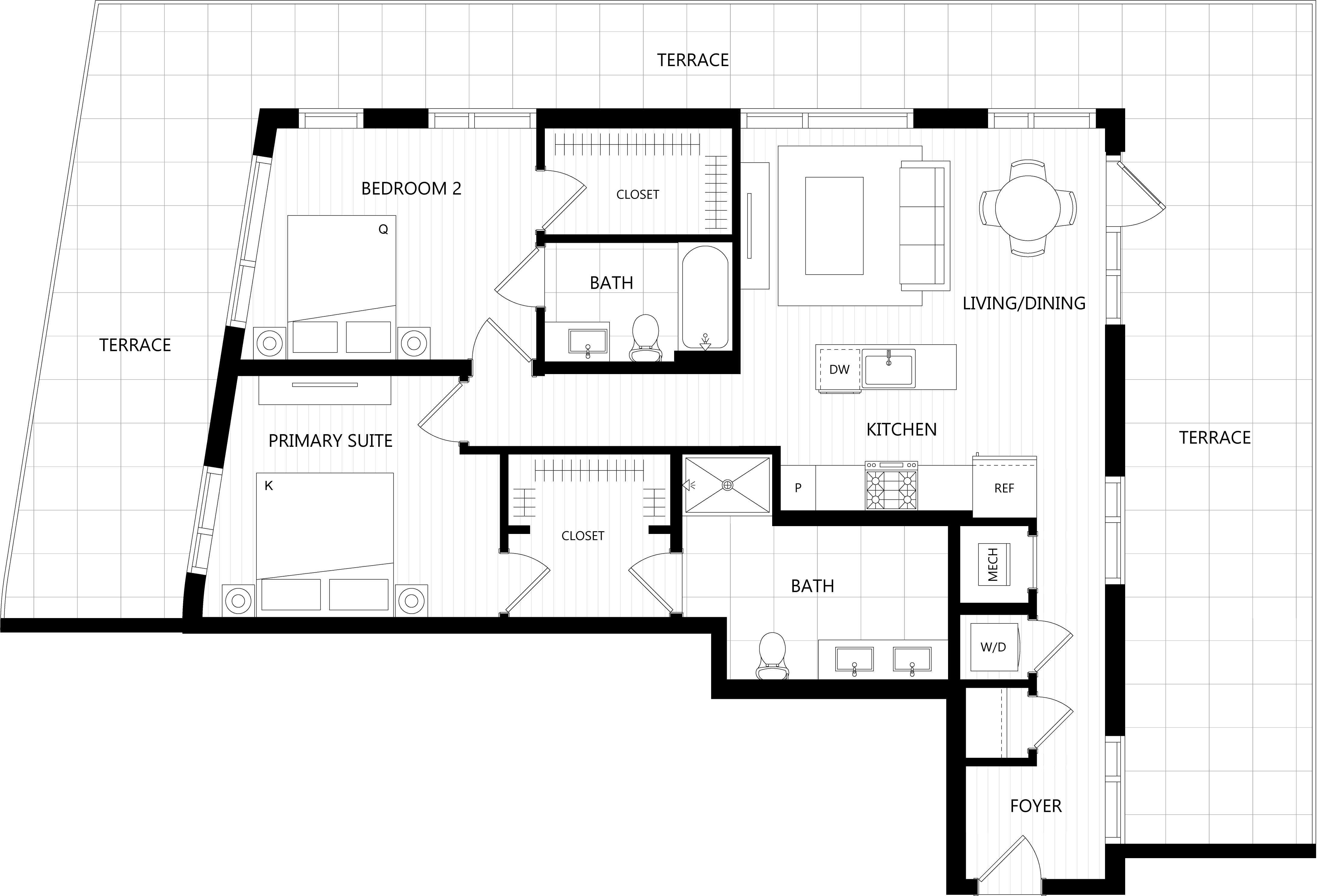 3D floor plan image for apartment PH24 at Randolph Perimeter