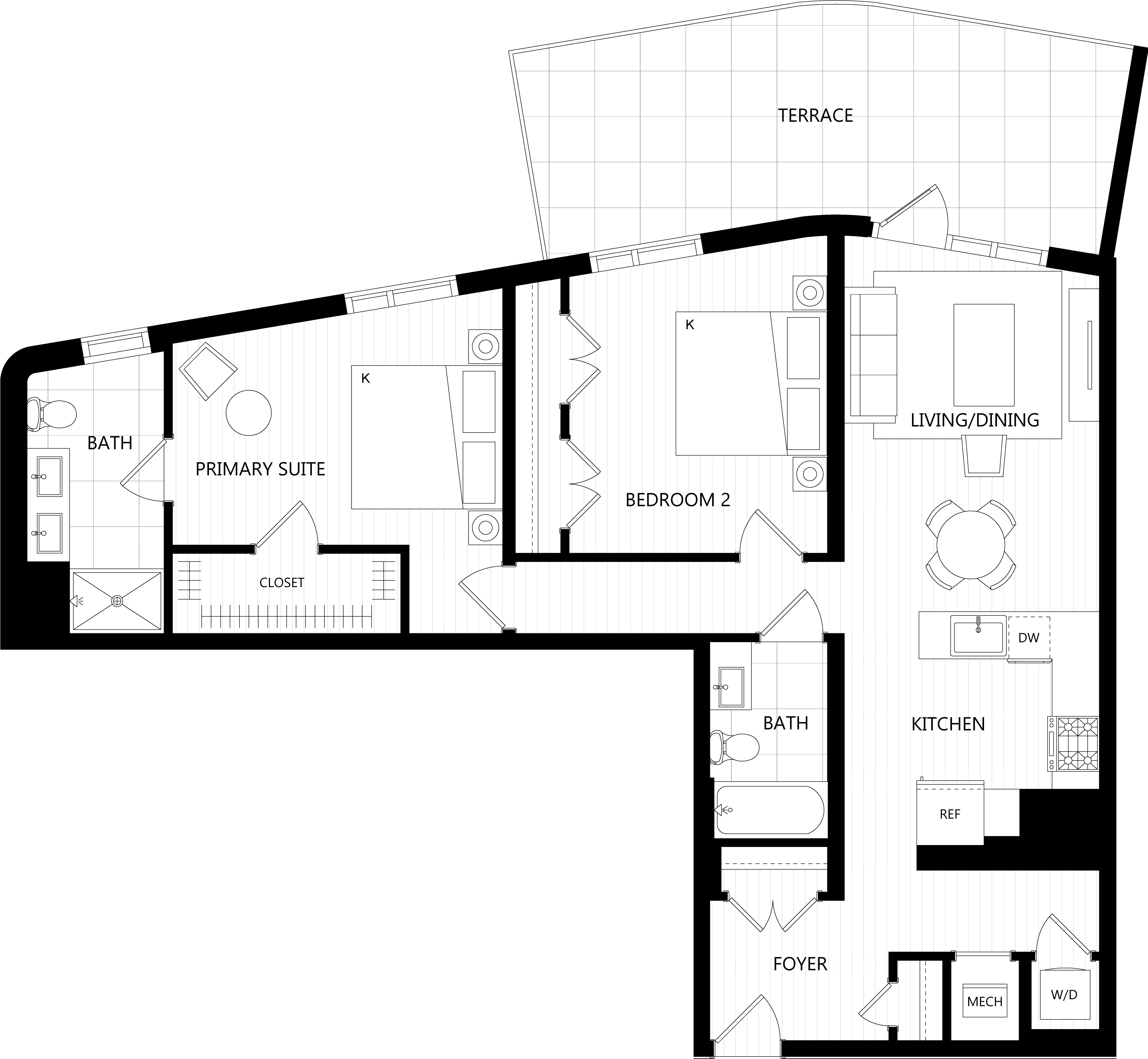 3D floor plan image for apartment PH12 at Randolph Perimeter