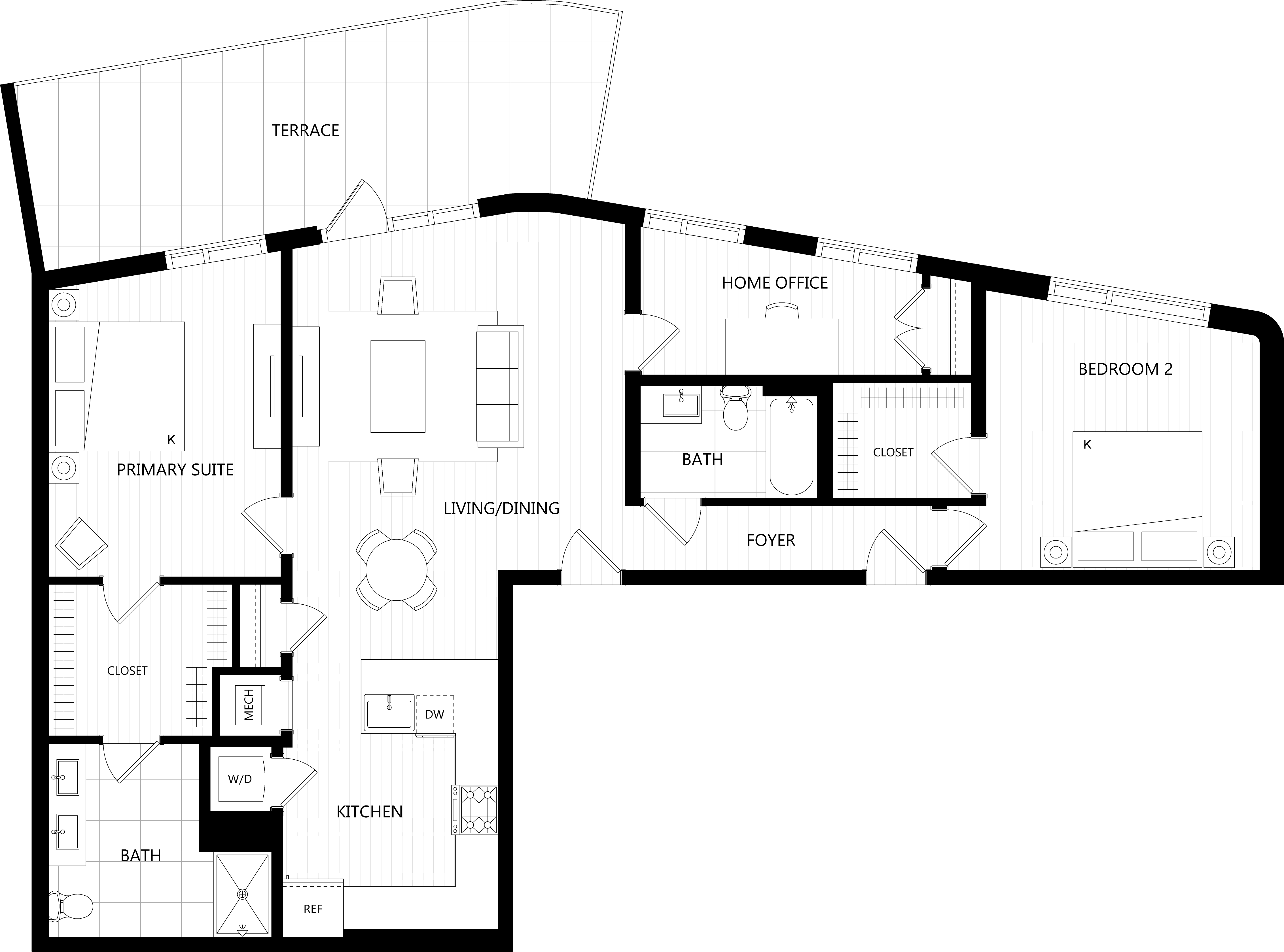 3D floor plan image for apartment PH1 at Randolph Perimeter