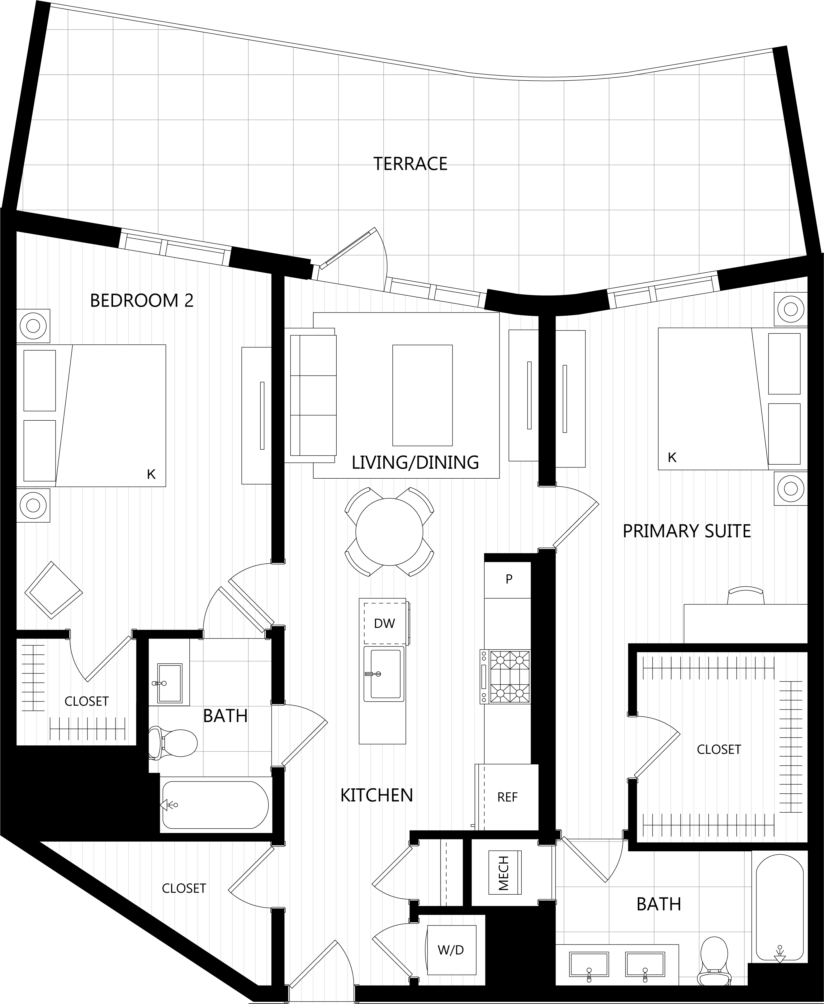 3D floor plan image for apartment PH5 at Randolph Perimeter