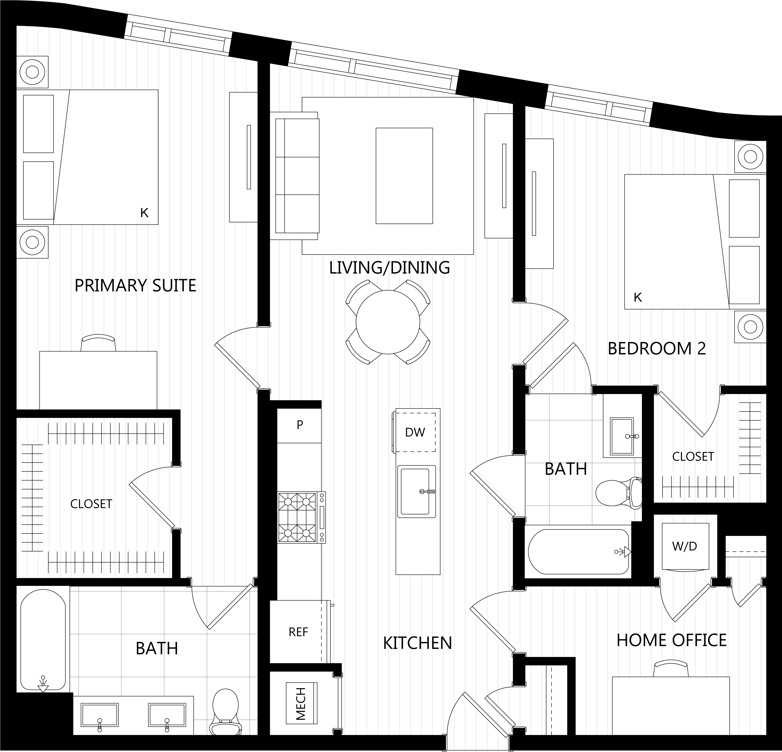 3D floor plan image for apartment 322 at Randolph Perimeter