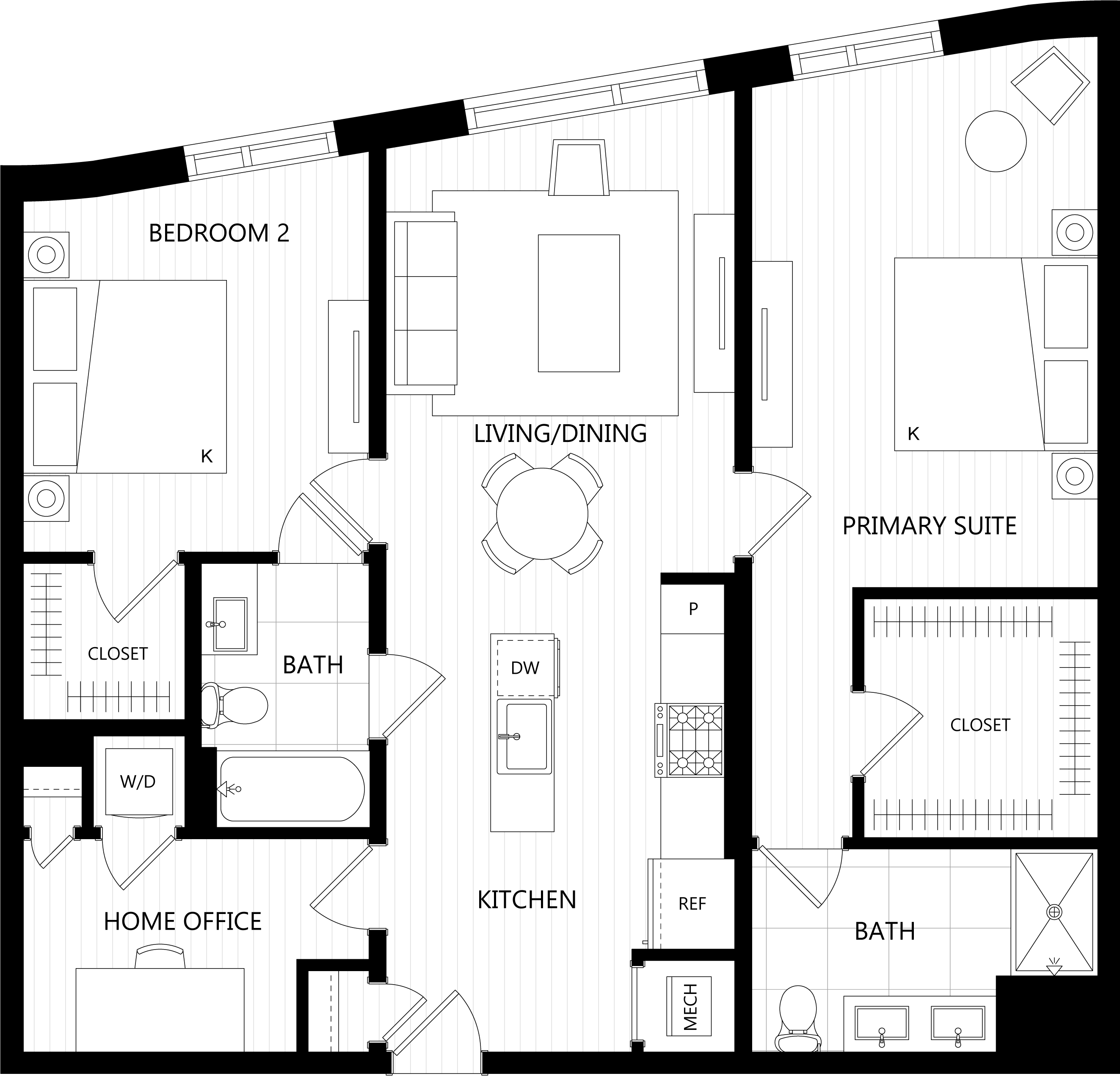 3D floor plan image for apartment 327 at Randolph Perimeter