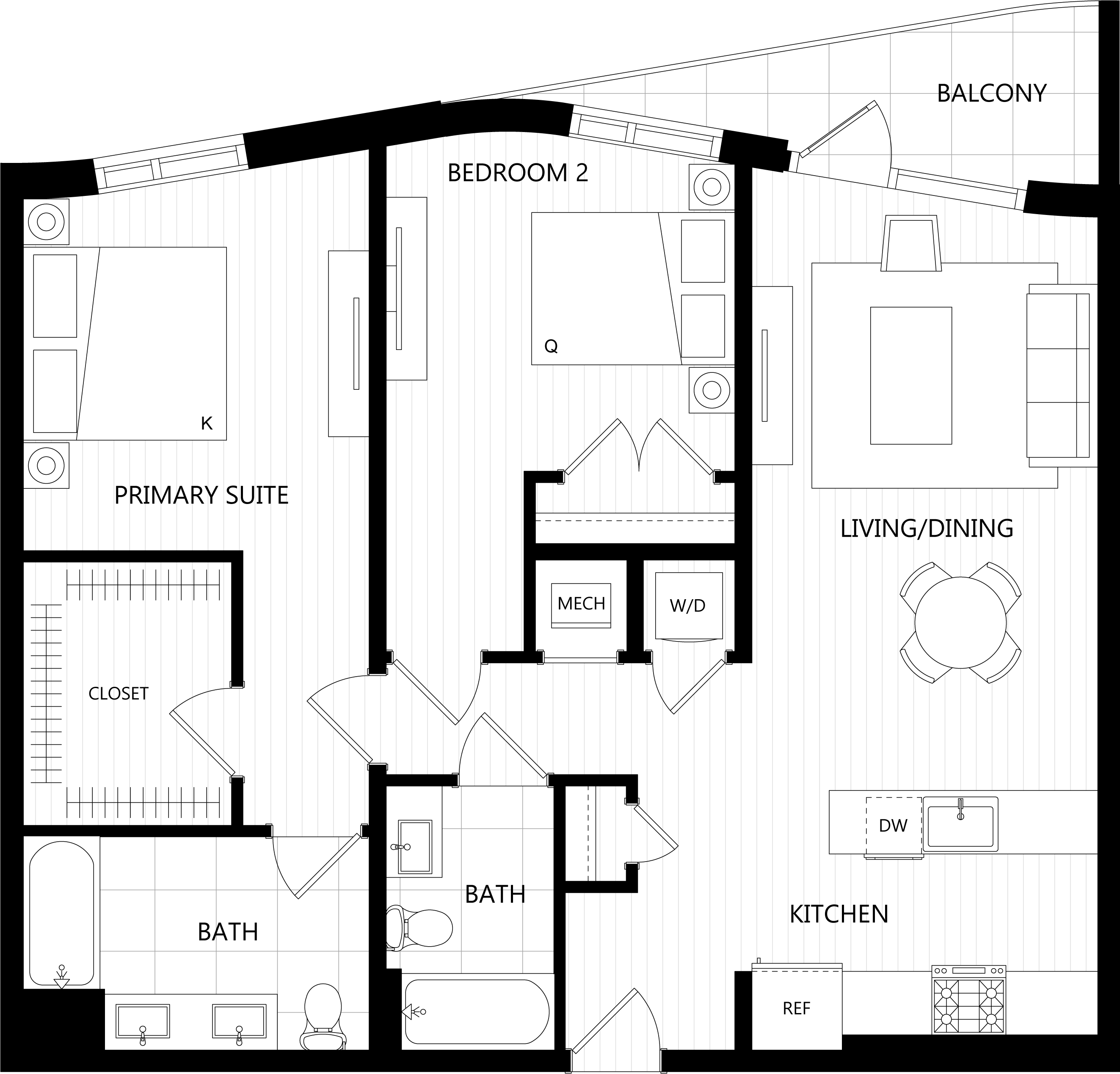 3D floor plan image for apartment 423 at Randolph Perimeter