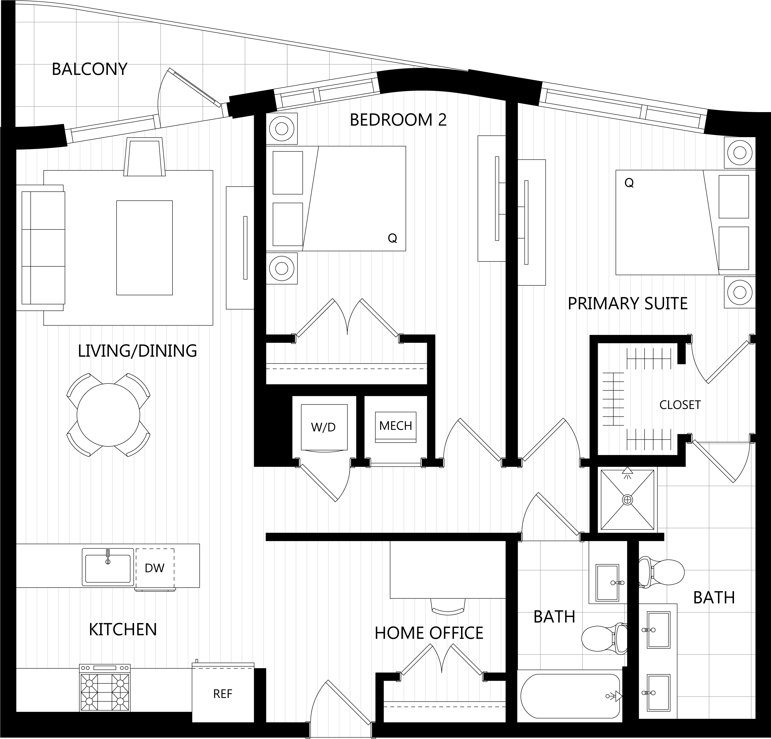 3D floor plan image for apartment 430 at Randolph Perimeter
