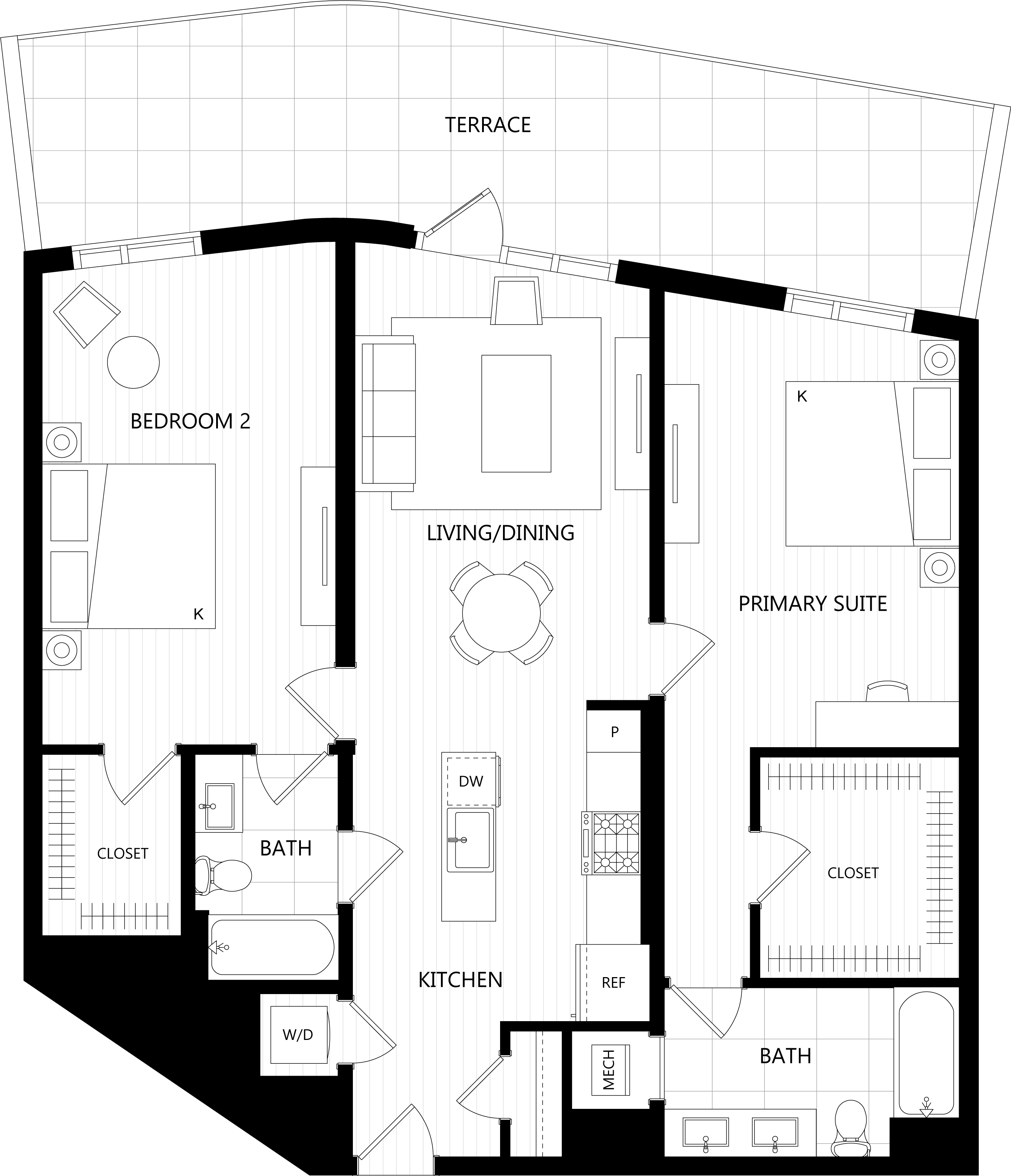 3D floor plan image for apartment PH19 at Randolph Perimeter