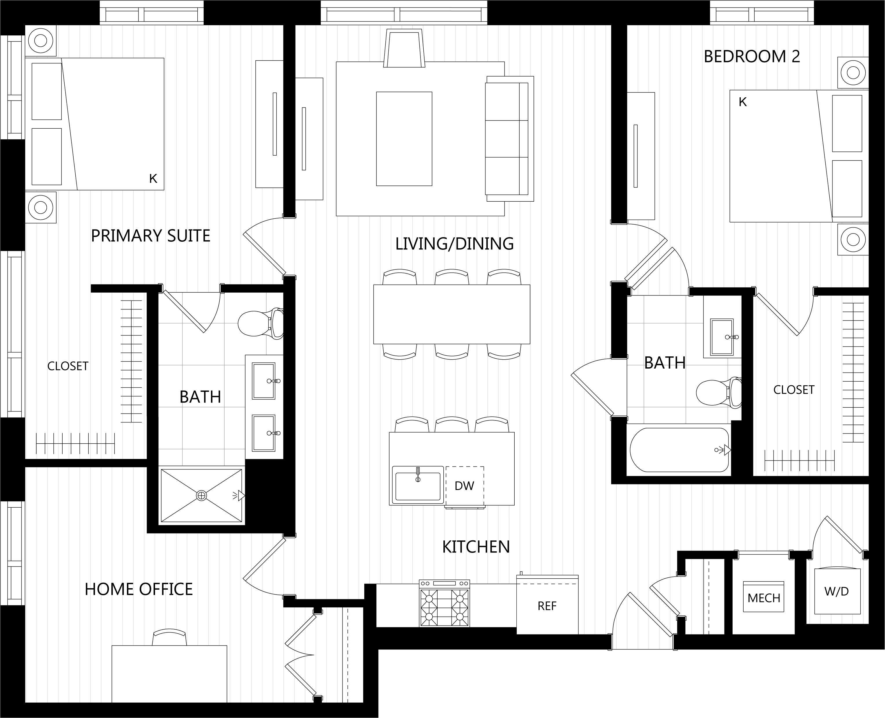 3D floor plan image for apartment 413 at Randolph Perimeter