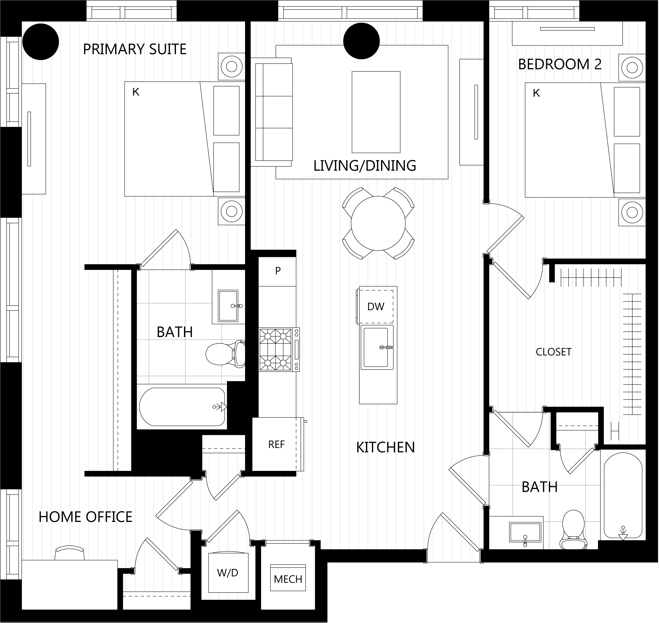 3D floor plan image for apartment 113 at Randolph Perimeter