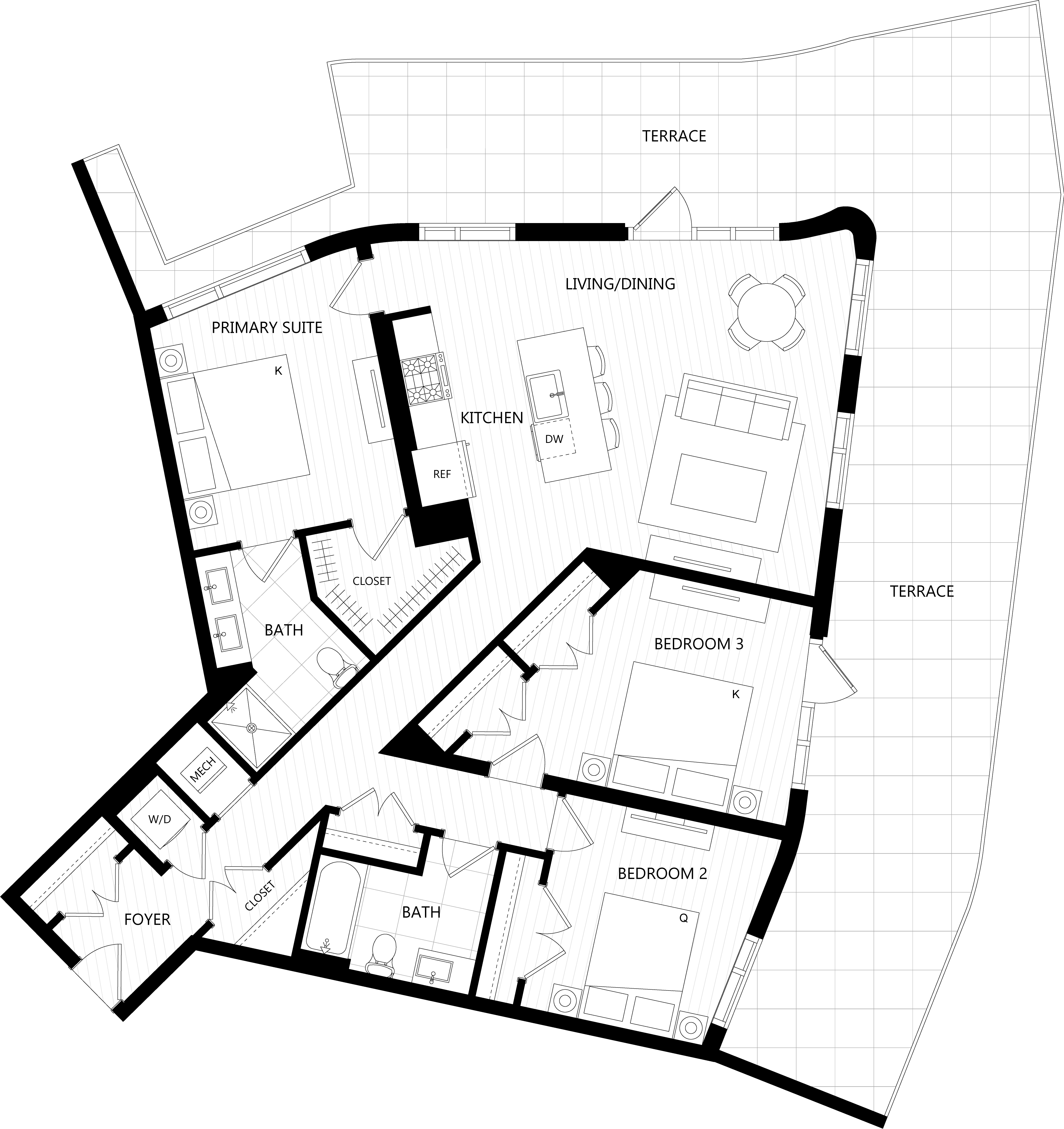 3D floor plan image for apartment PH6 at Randolph Perimeter