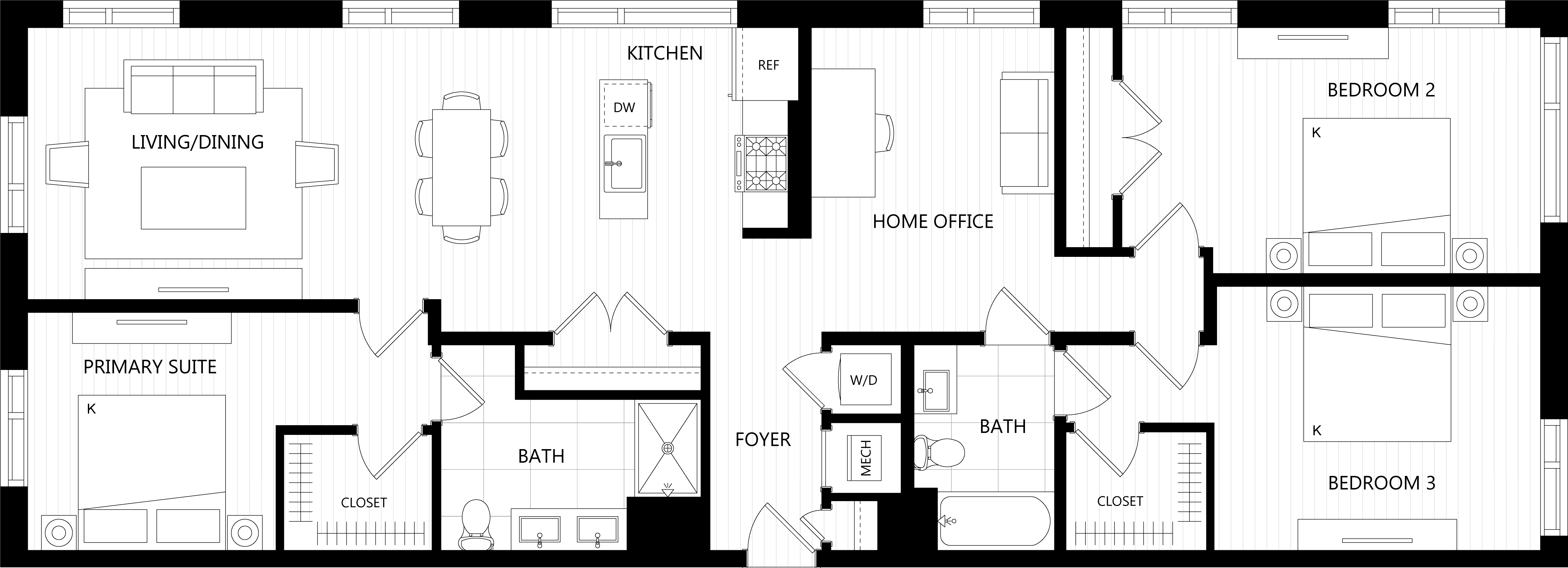 3D floor plan image for apartment 603 at Randolph Perimeter