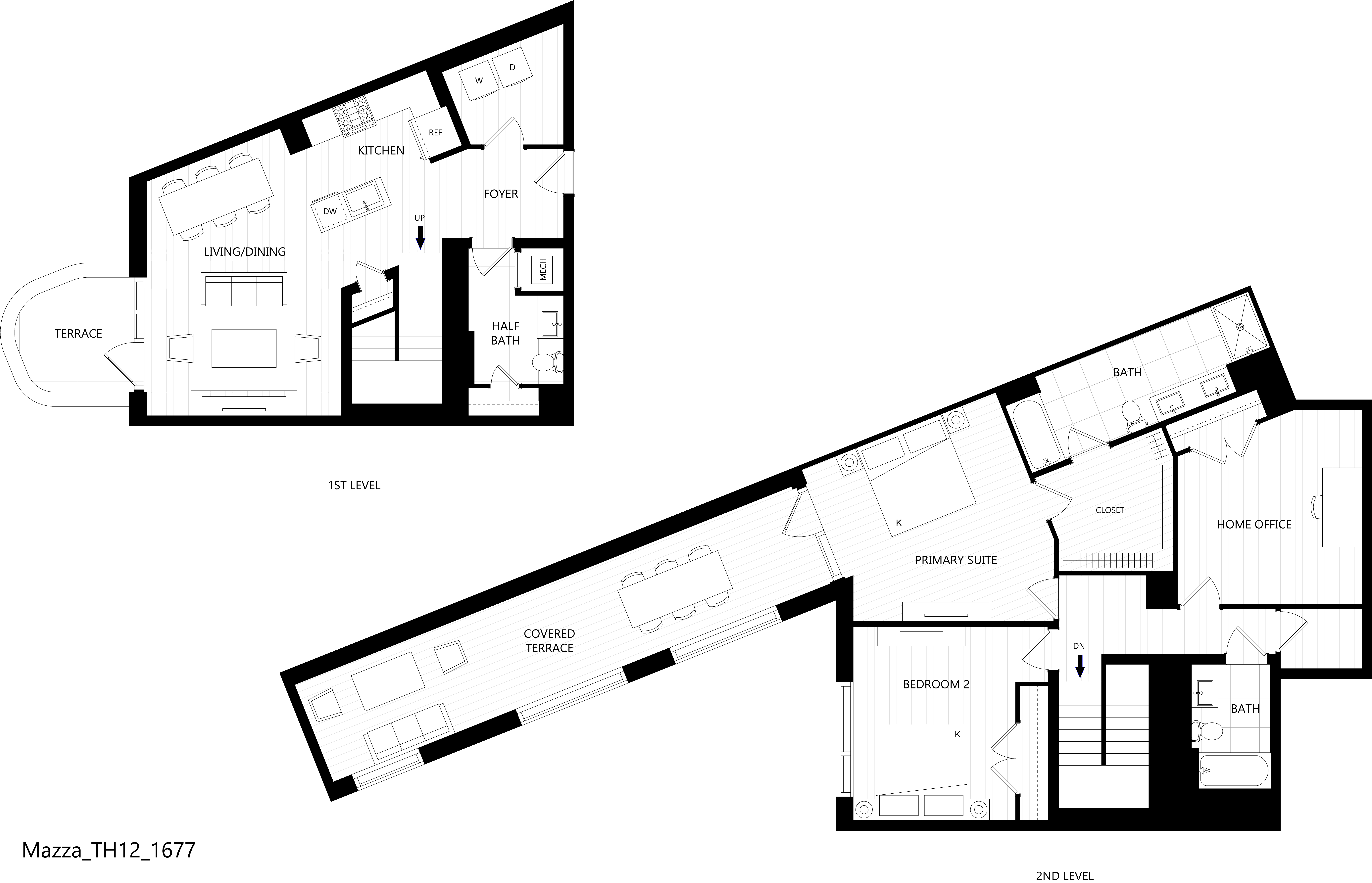 3D floor plan image for apartment TH12 at Randolph Perimeter