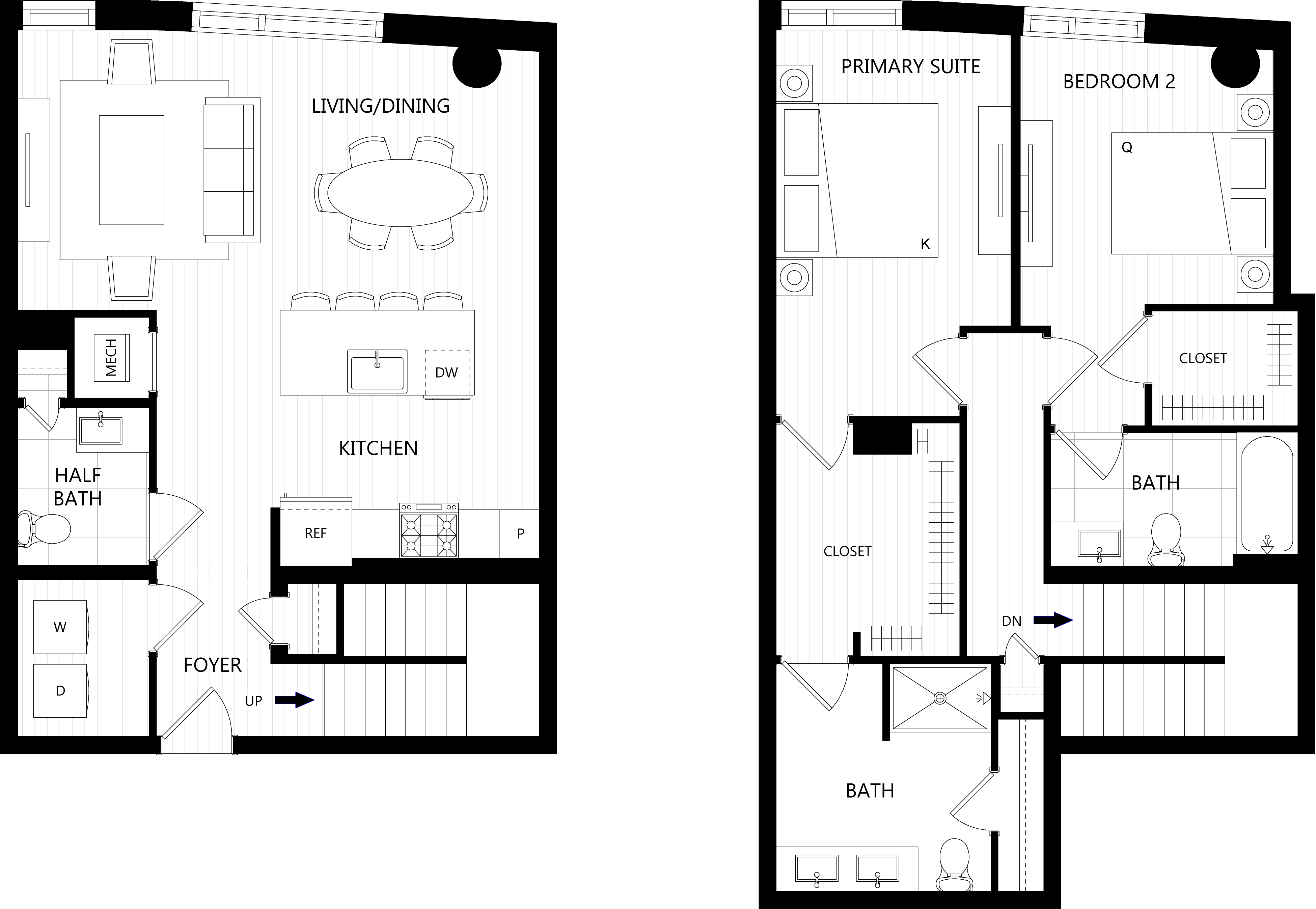 3D floor plan image for apartment TH1 at Randolph Perimeter