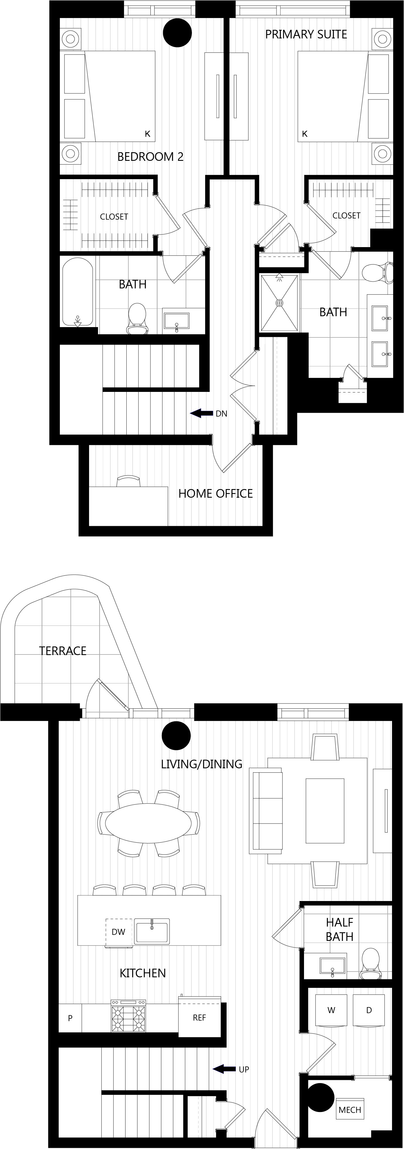 Floor plan of a Residences at Mazza luxury apartment in DC