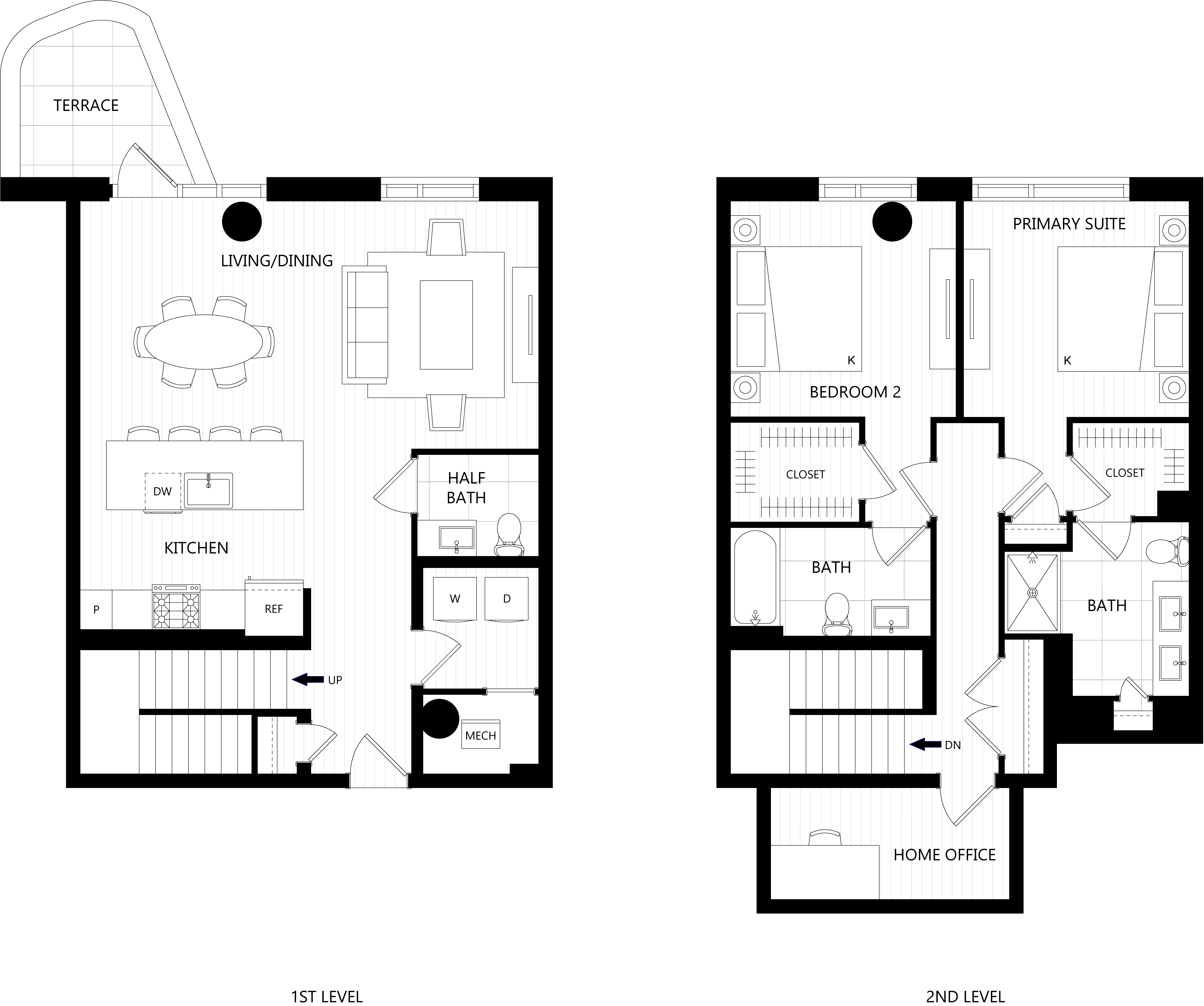 3D floor plan image for apartment TH9 at Randolph Perimeter
