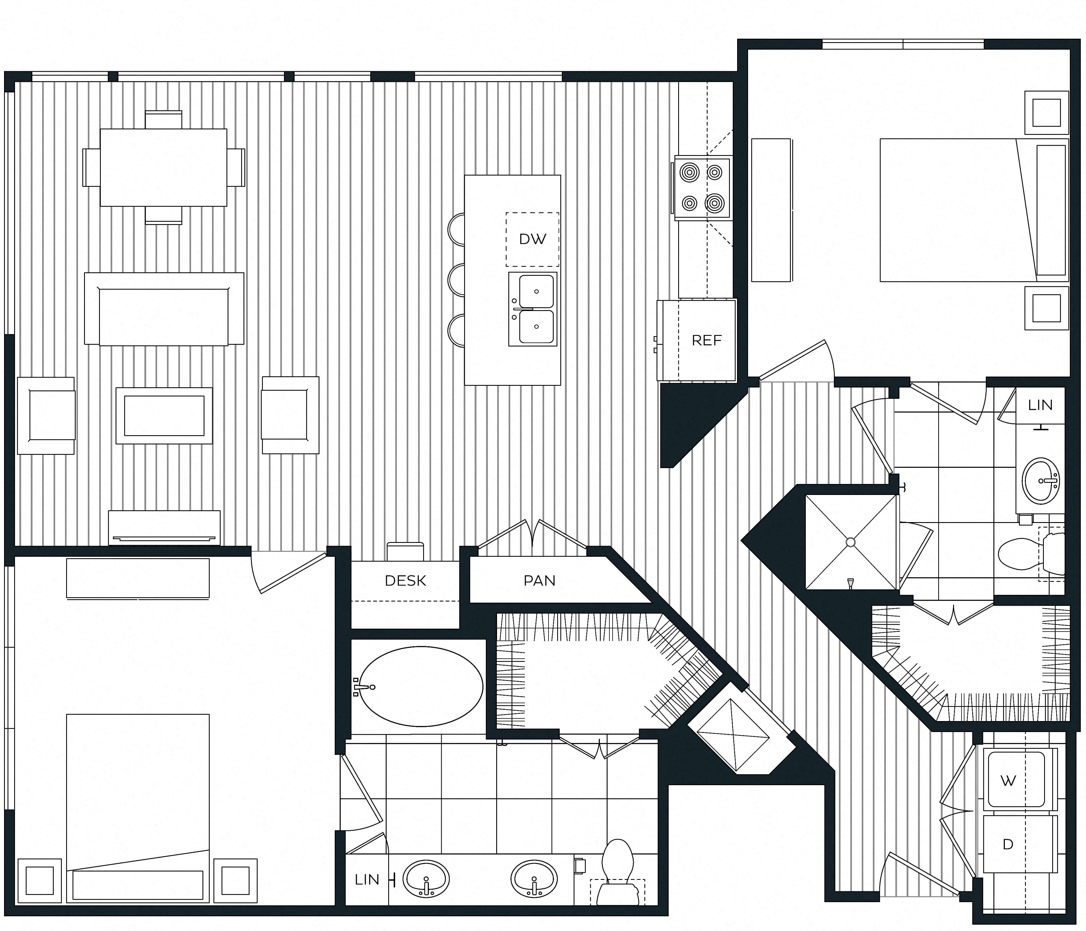 Floor Plan Image of Apartment Apt 726