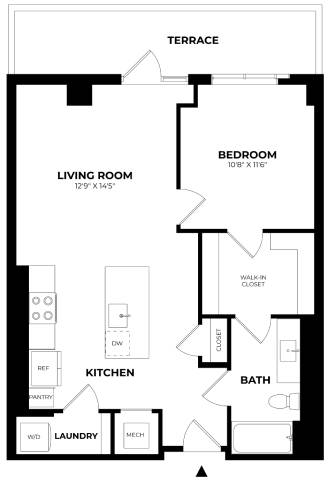 Floor Plan Image of Apartment Apt 609